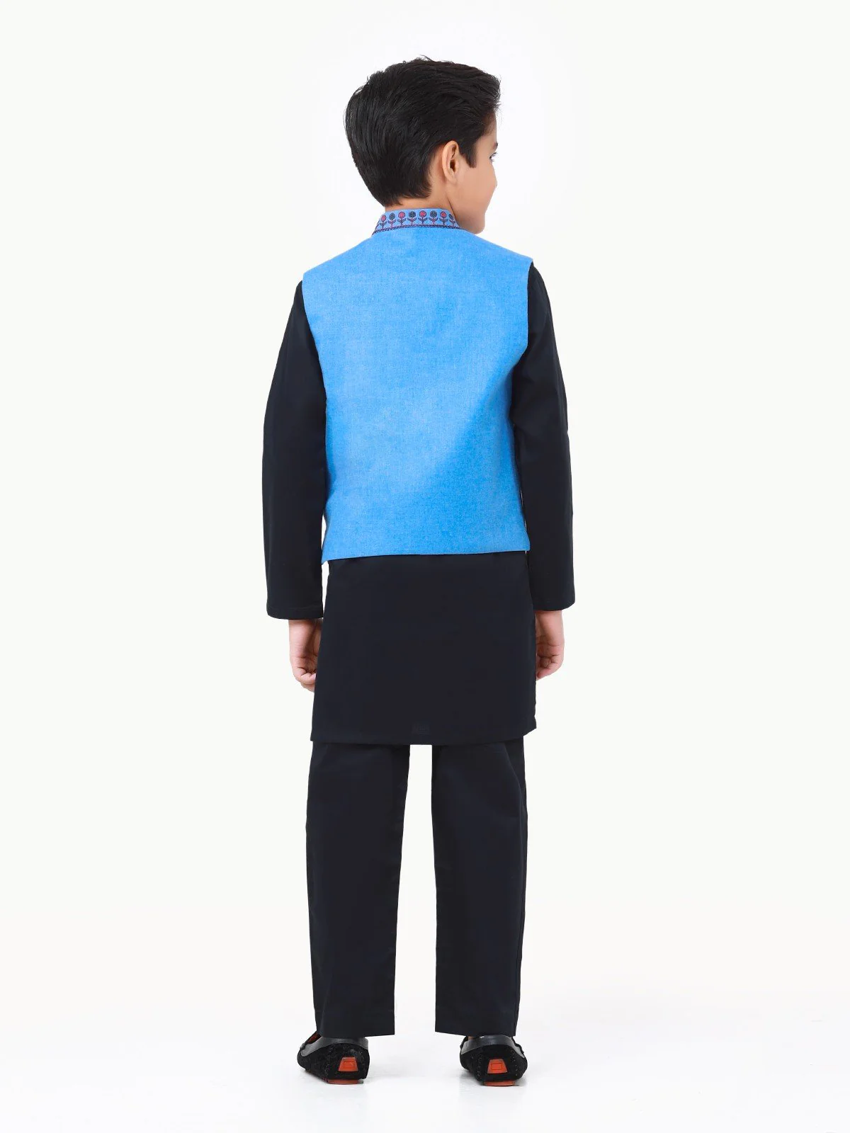 Embroidered Cotton Waistcoat Suit - EBTWCSC22-014 - Image 6