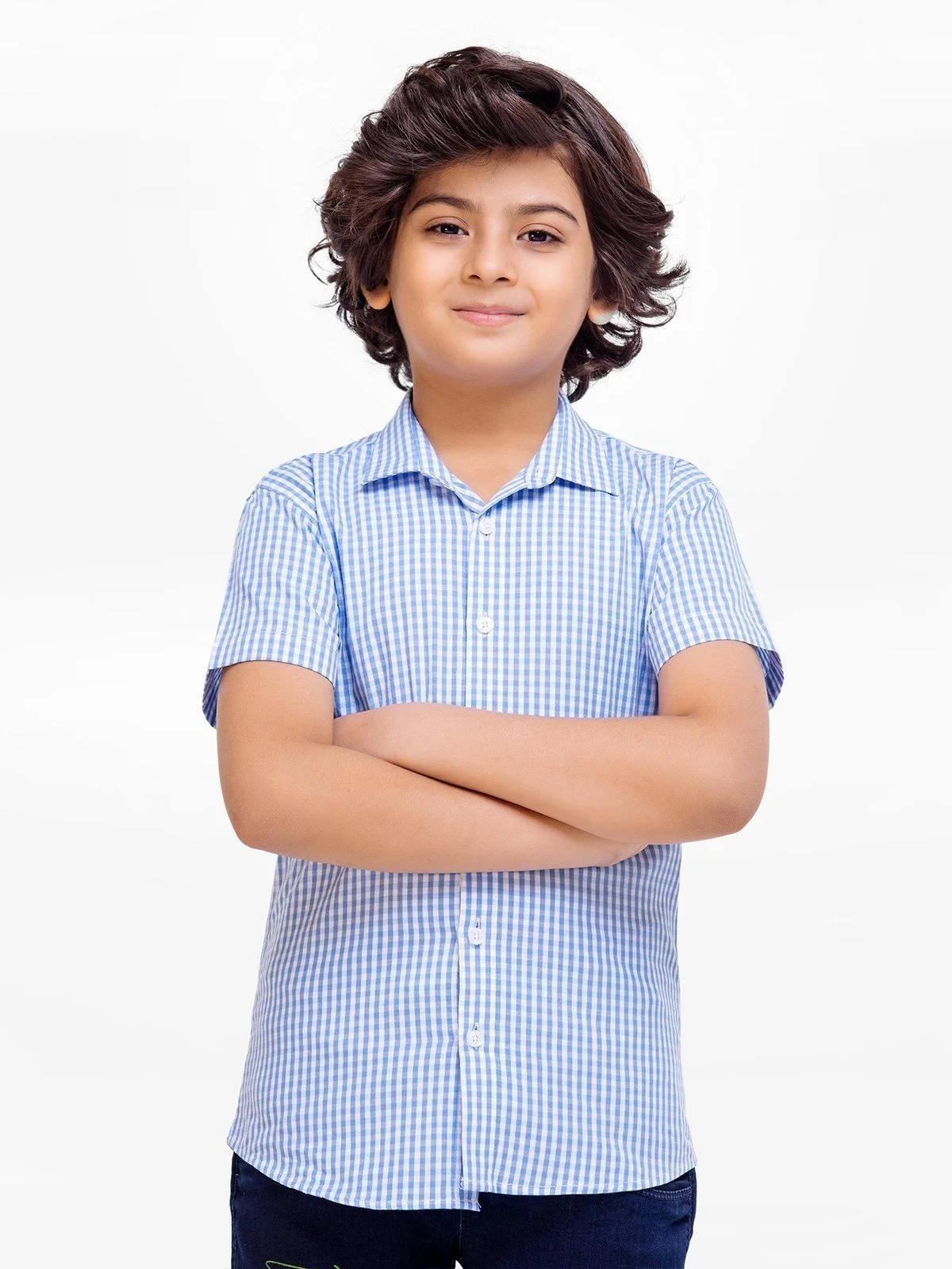 Half Sleeves Check Shirt - EBTS23-27478 - Image 3