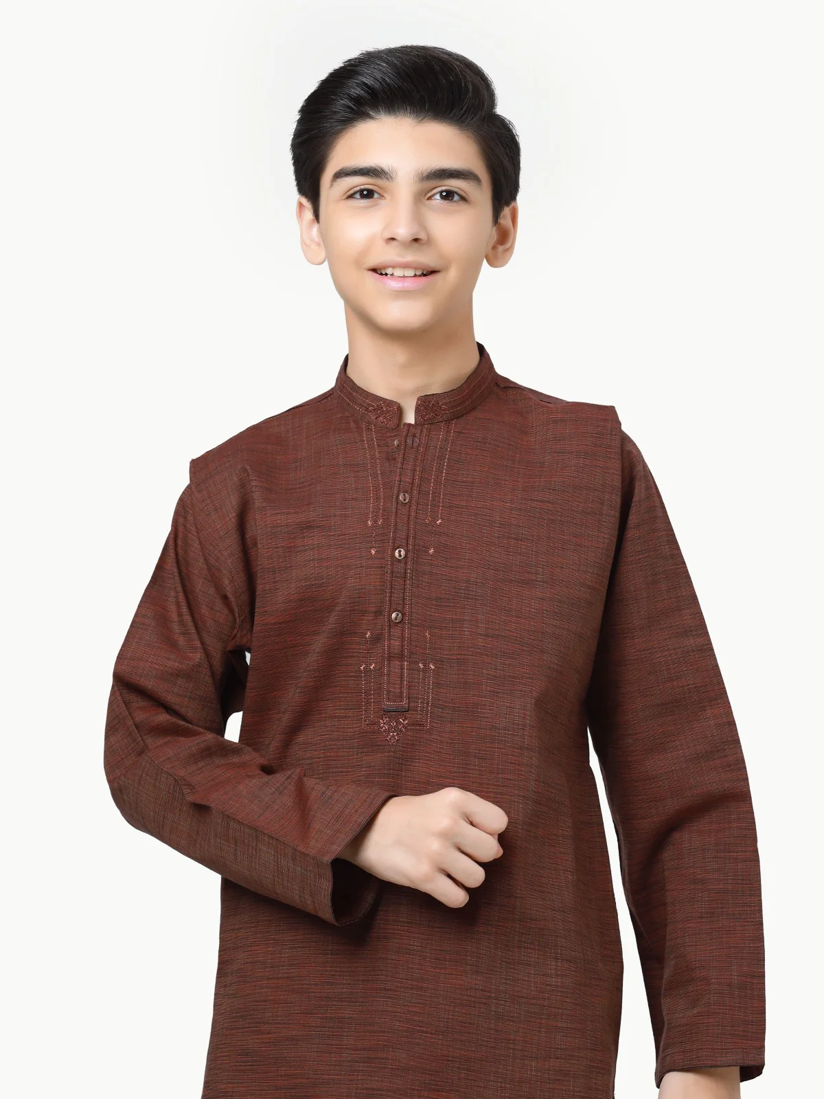 Embroidered Cotton Kurta - EBTK22S-3848 - Image 3