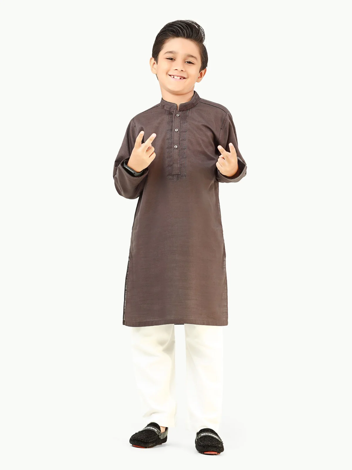 Embroidered Cotton Kurta - EBTK22-3834 - Image 7