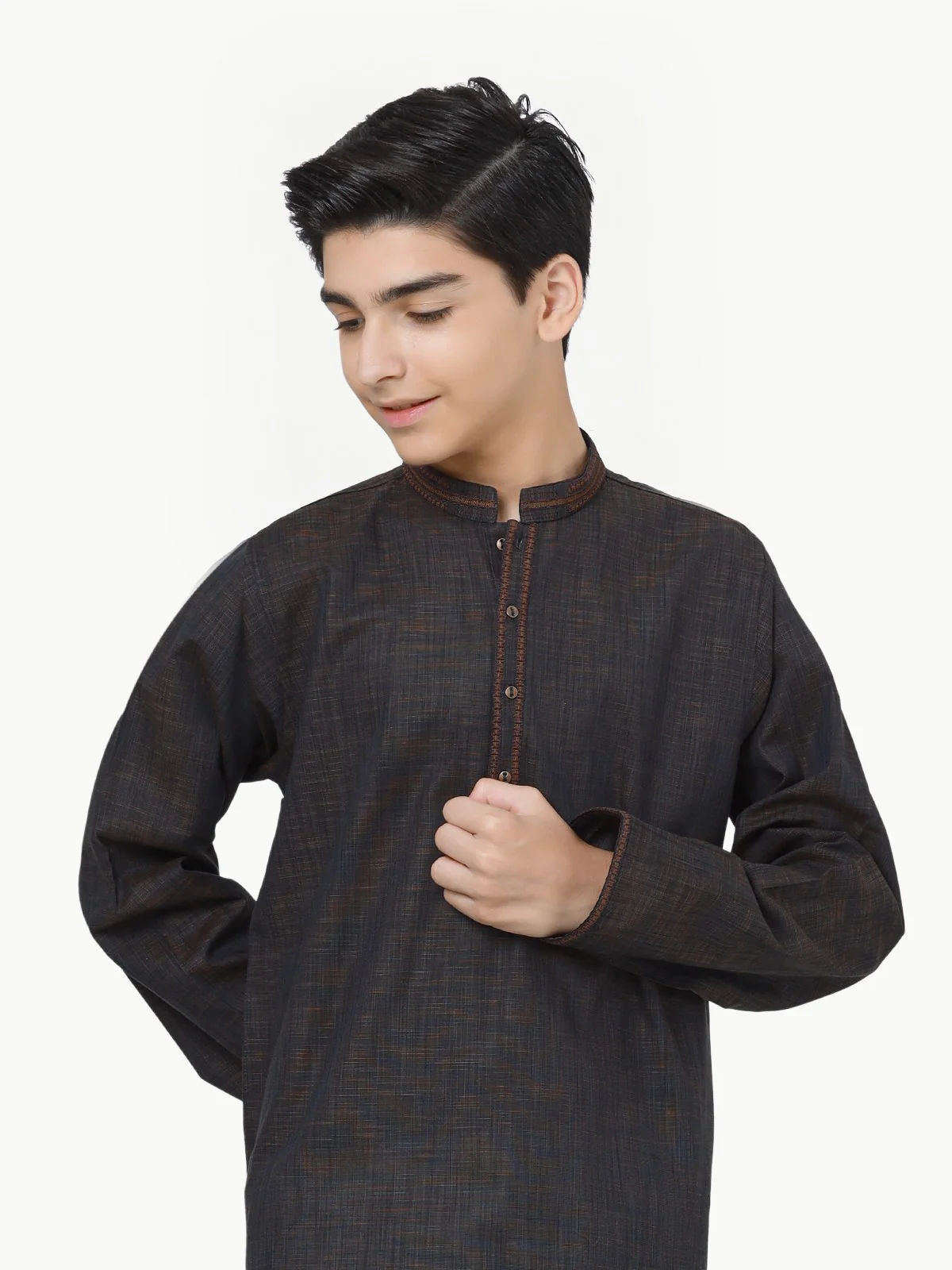 Embroidered Cotton Kurta - EBTK23-3847 - Image 2