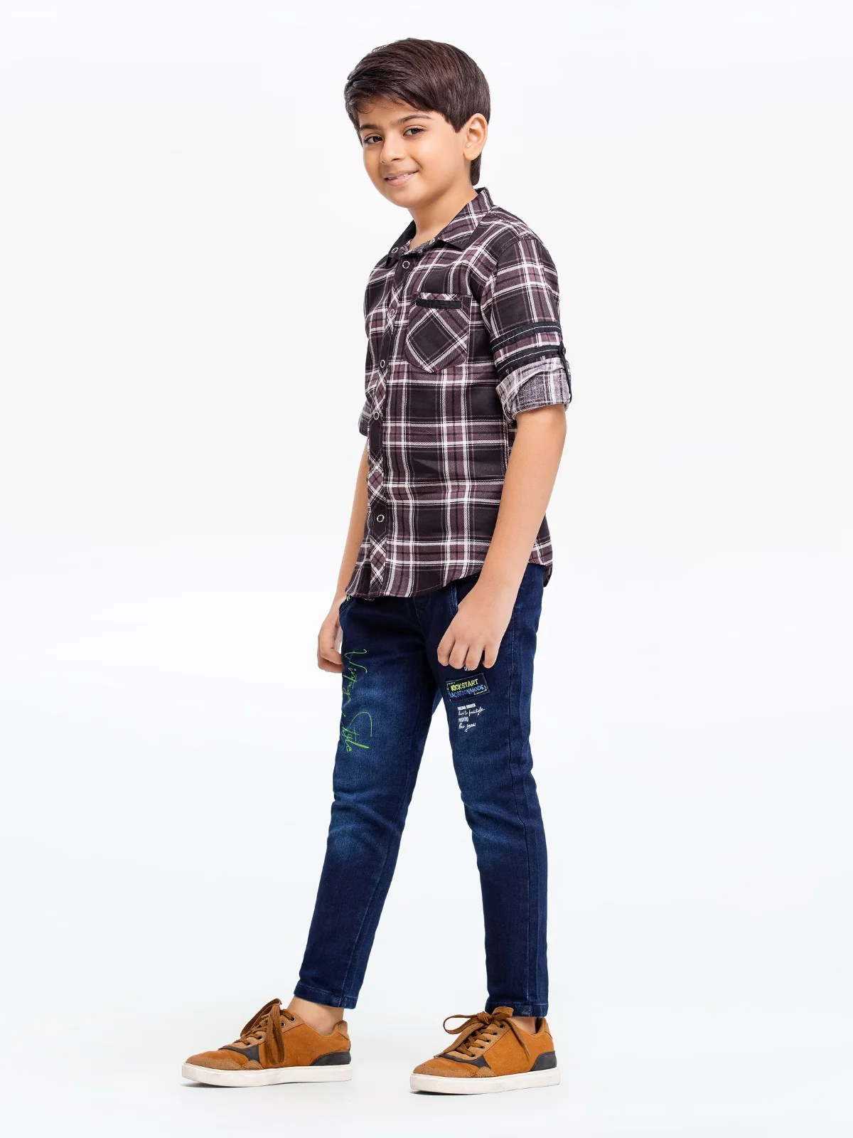 Half Sleeves Check Shirt - EBTS23-27466 - Image 3