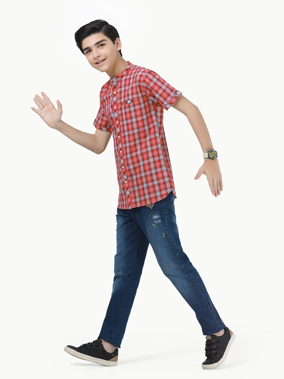 Half Sleeves Check Shirt - EBTS22-27446 - Image 3