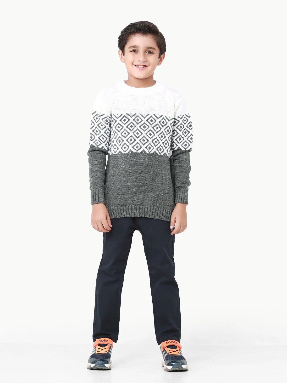 Crew Neck Fair Isle Sweater - EBTSWT22-004 - Image 5