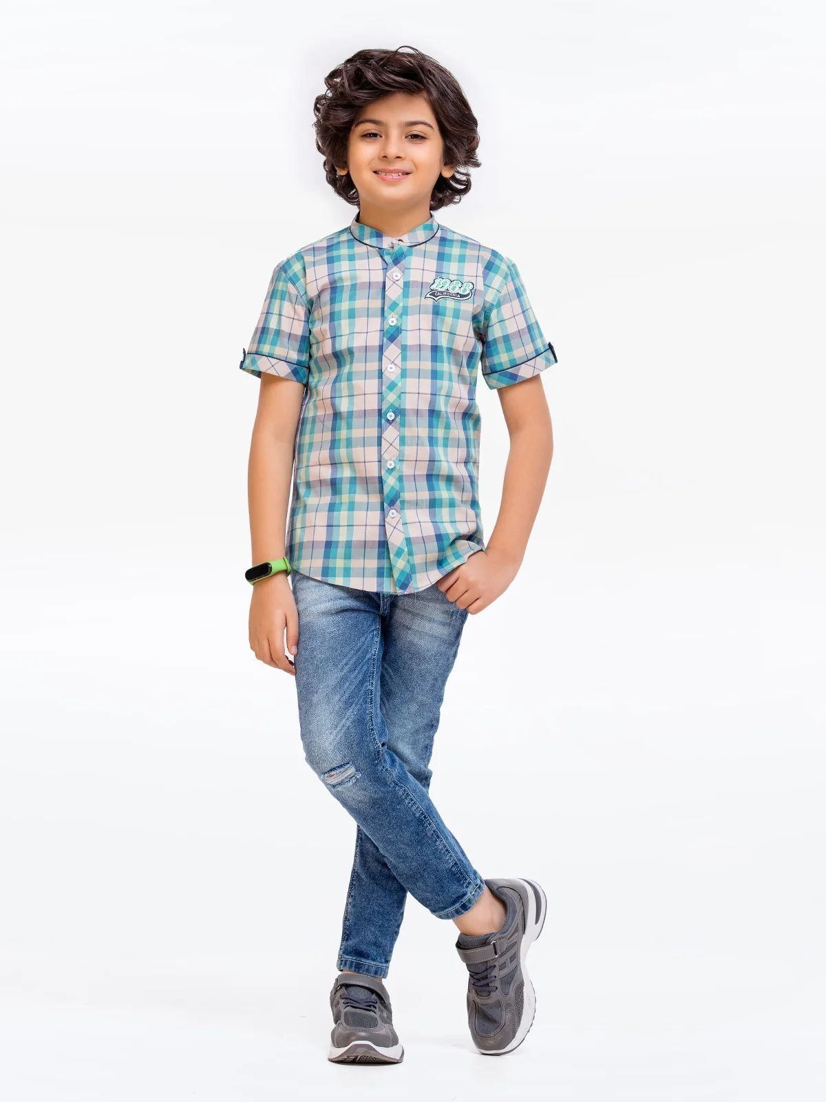 Half Sleeves Check Shirt - EBTS22-27448 - Image 2