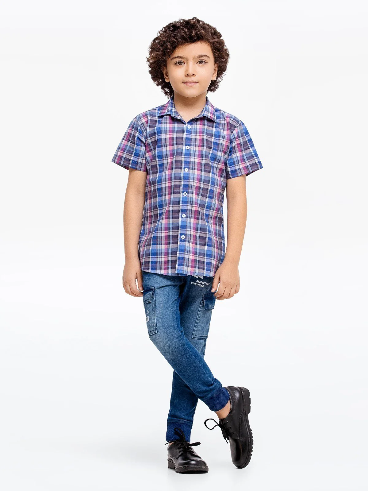 Half Sleeves Check Shirt - EBTS23-27475