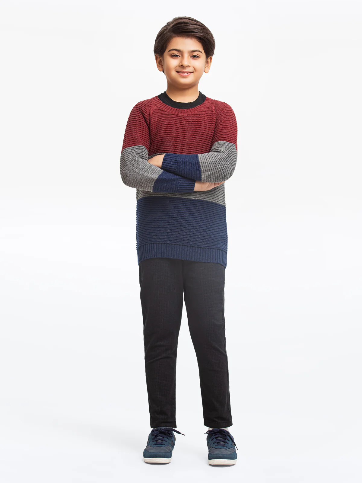 Crew Neck Color-Block Sweater - EBTSWT23-011 - Image 4