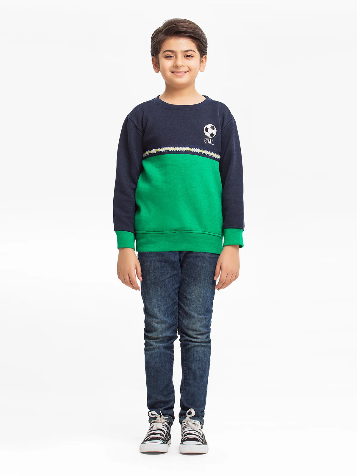 Crew Neck Color-Block Sweatshirt - EBTSS23-011