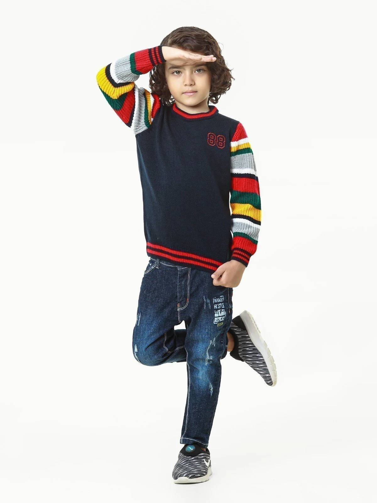 Crew Neck Color-Block Sweater - EBTSWT22-012
