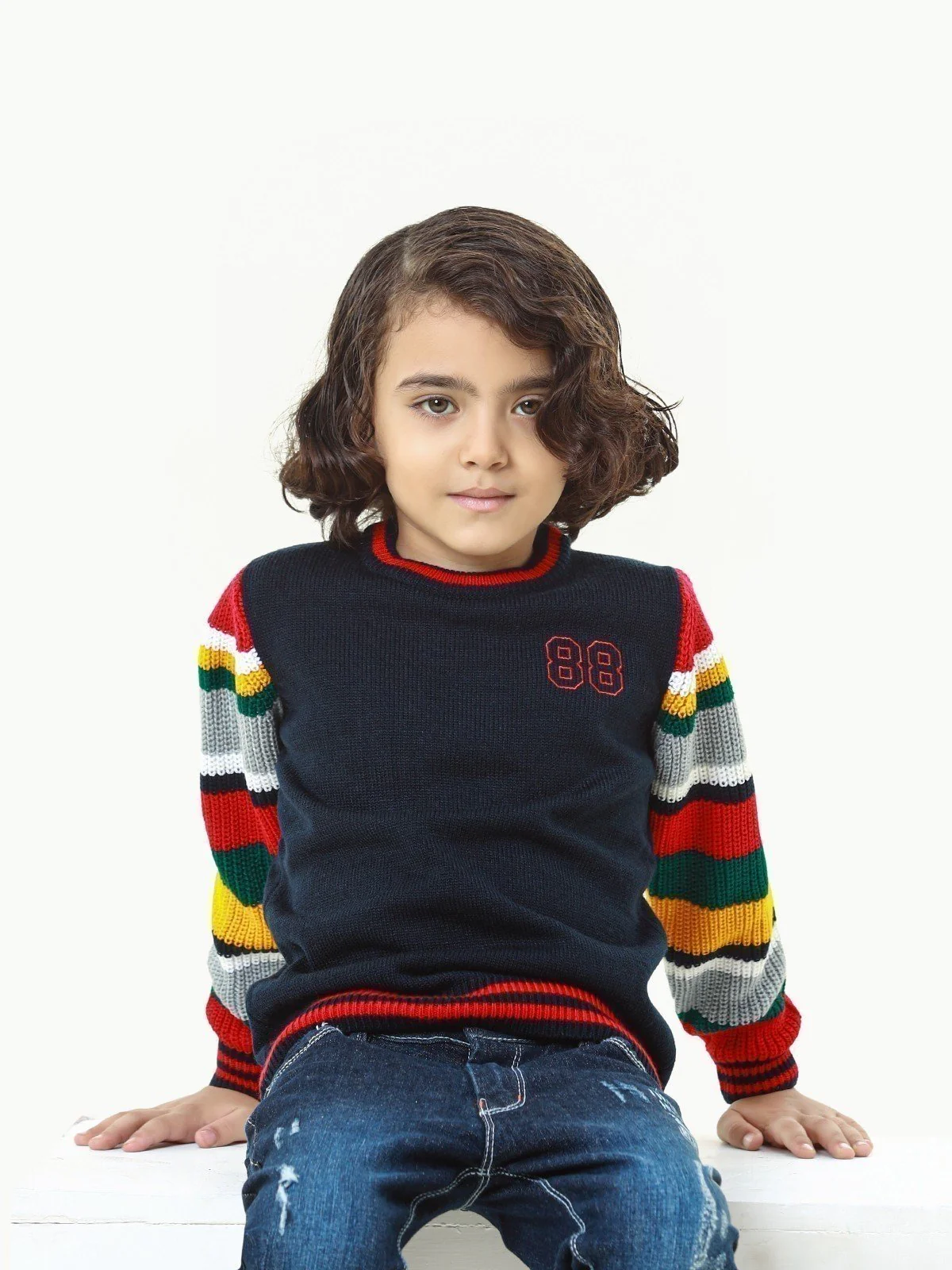 Crew Neck Color-Block Sweater - EBTSWT22-012 - Image 2
