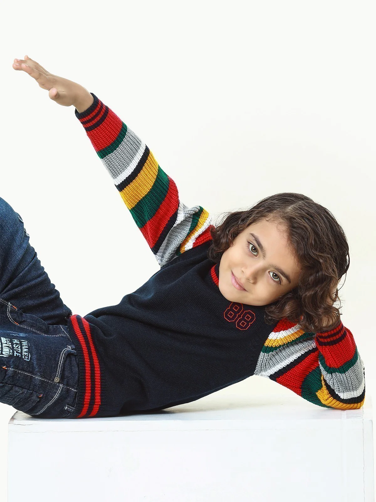 Crew Neck Color-Block Sweater - EBTSWT22-012 - Image 4