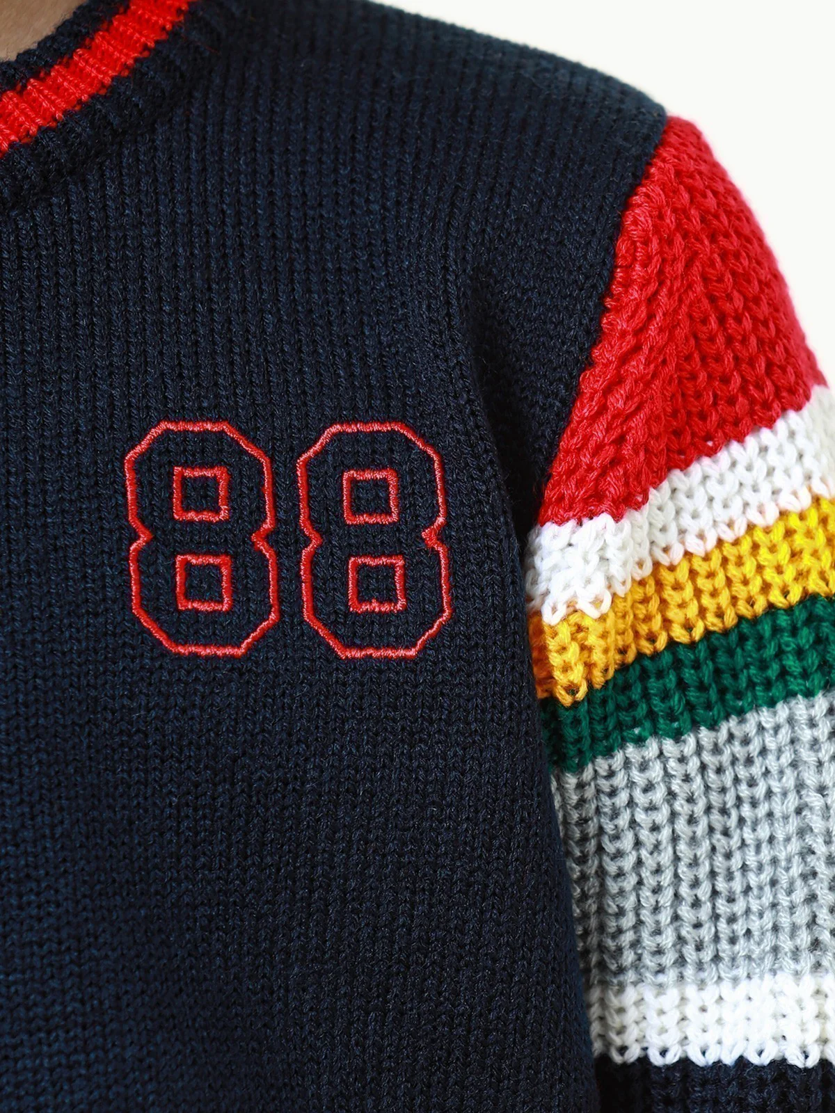 Crew Neck Color-Block Sweater - EBTSWT22-012 - Image 5