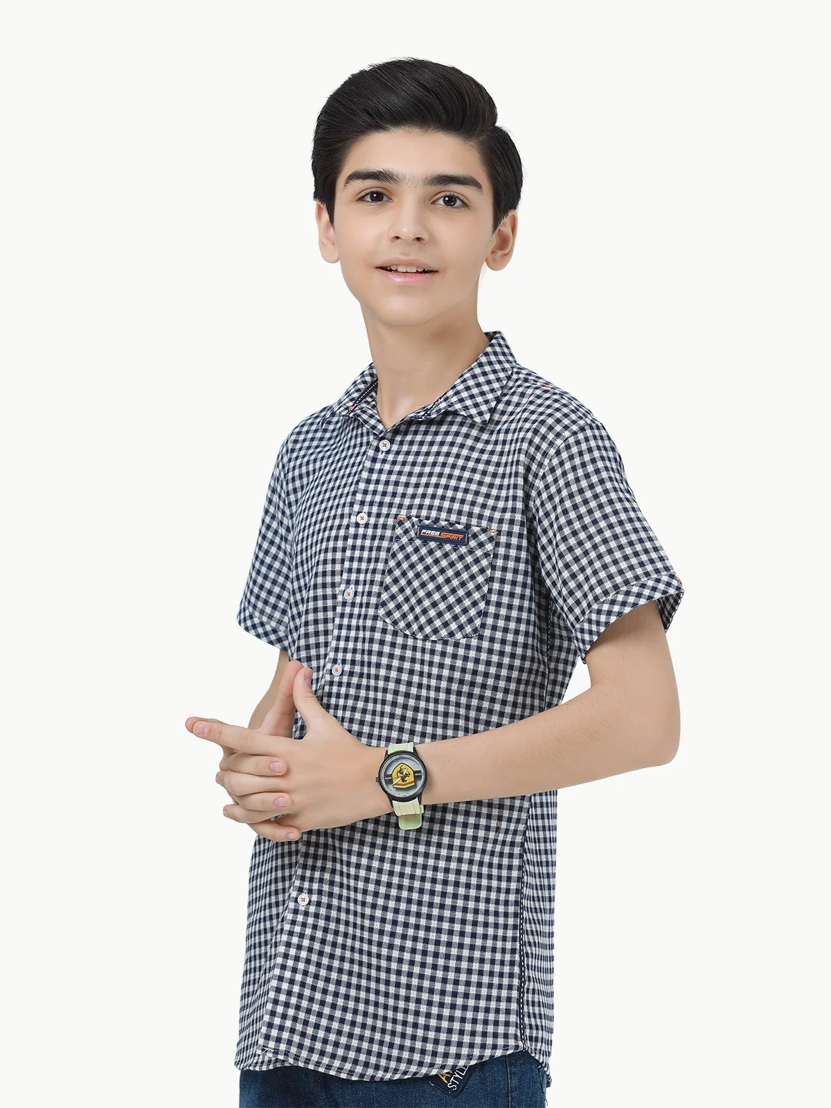 Half Sleeves Check Shirt - EBTS23-27416 - Image 2