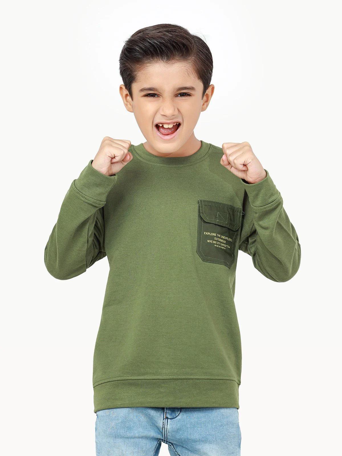 Crew Neck Basic Sweatshirt - EBTSS22-009