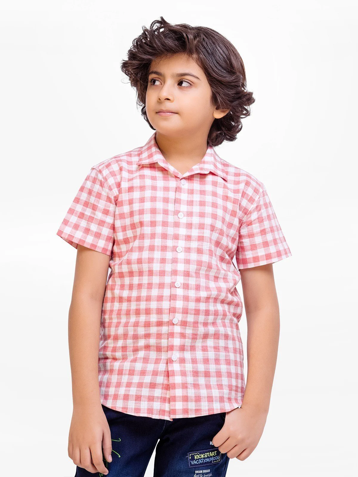 Half Sleeves Check Shirt - EBTS23-27493 - Image 3