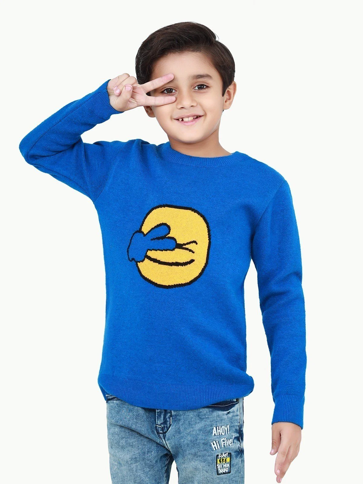 Crew Neck Emoji Sweater - EBTSWT22-001