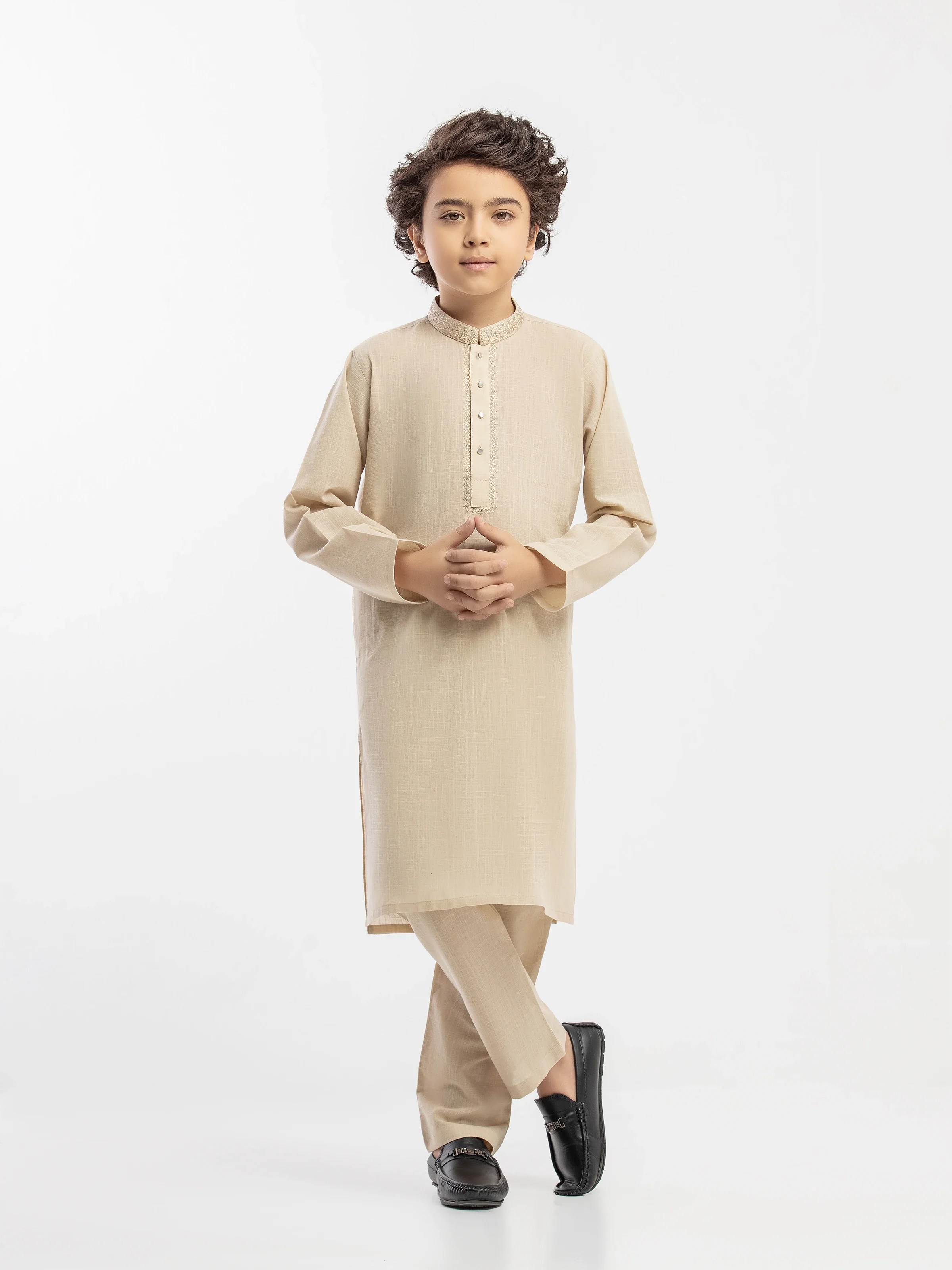 Boy's Beige Kurta Pajama - EBTKP5-030