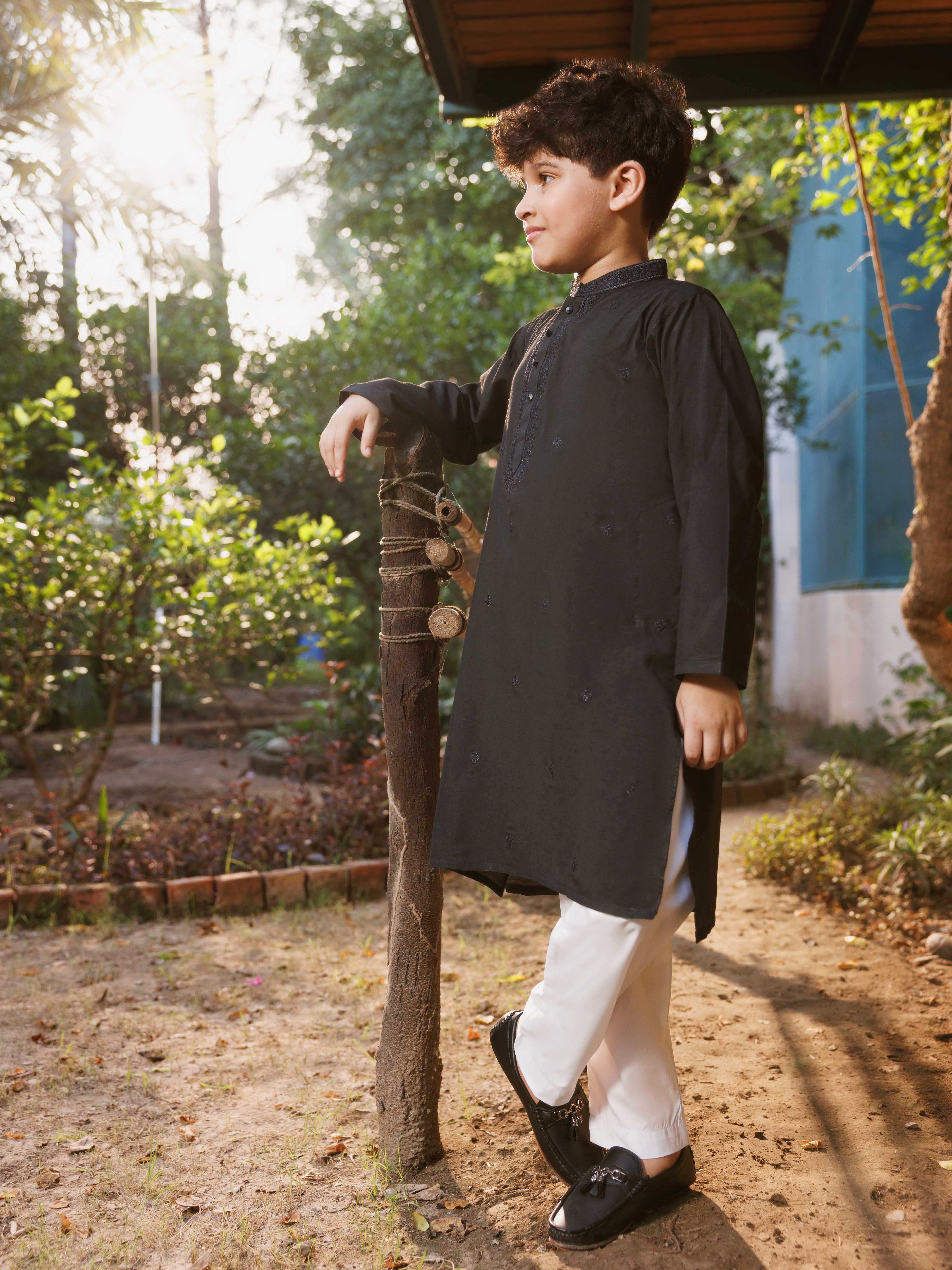 Embroidered Blended Kurta - EBTKC5-021 - Image 3