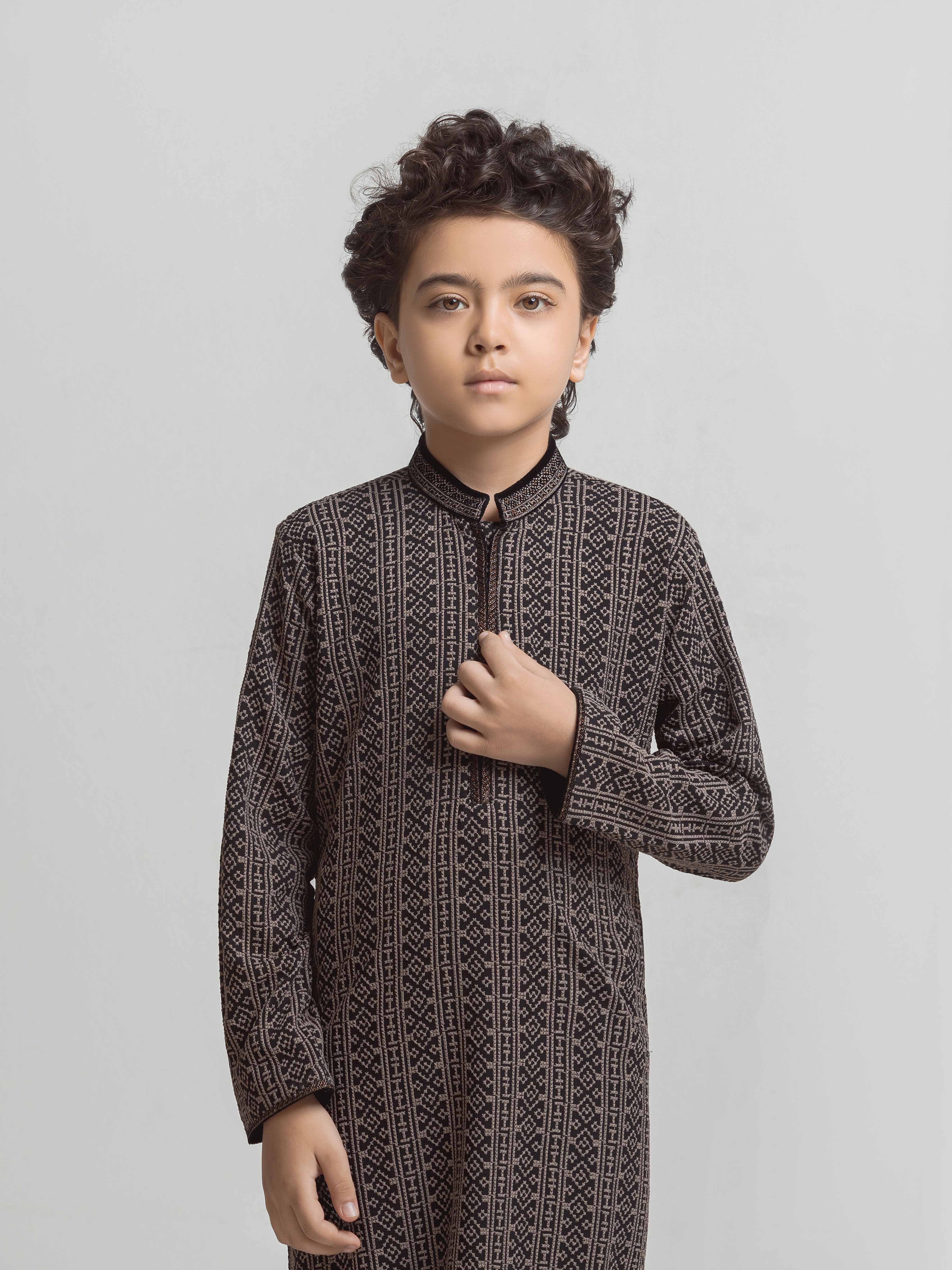 Embroidered Schiffli Kurta Pajama - ECBTKP6-013 - Image 2