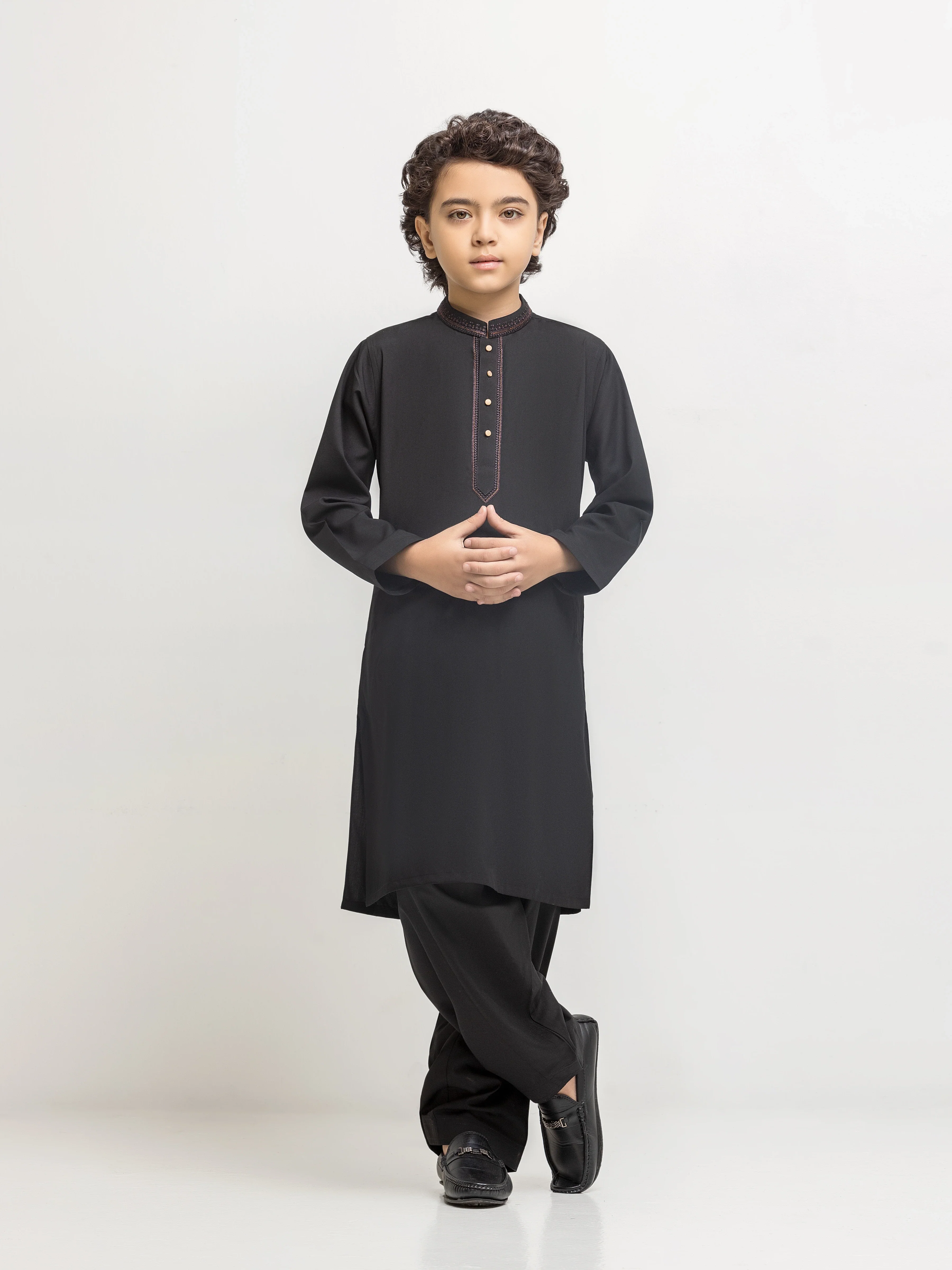 Boy's Black Kurta Shalwar - EBTKS5-4073