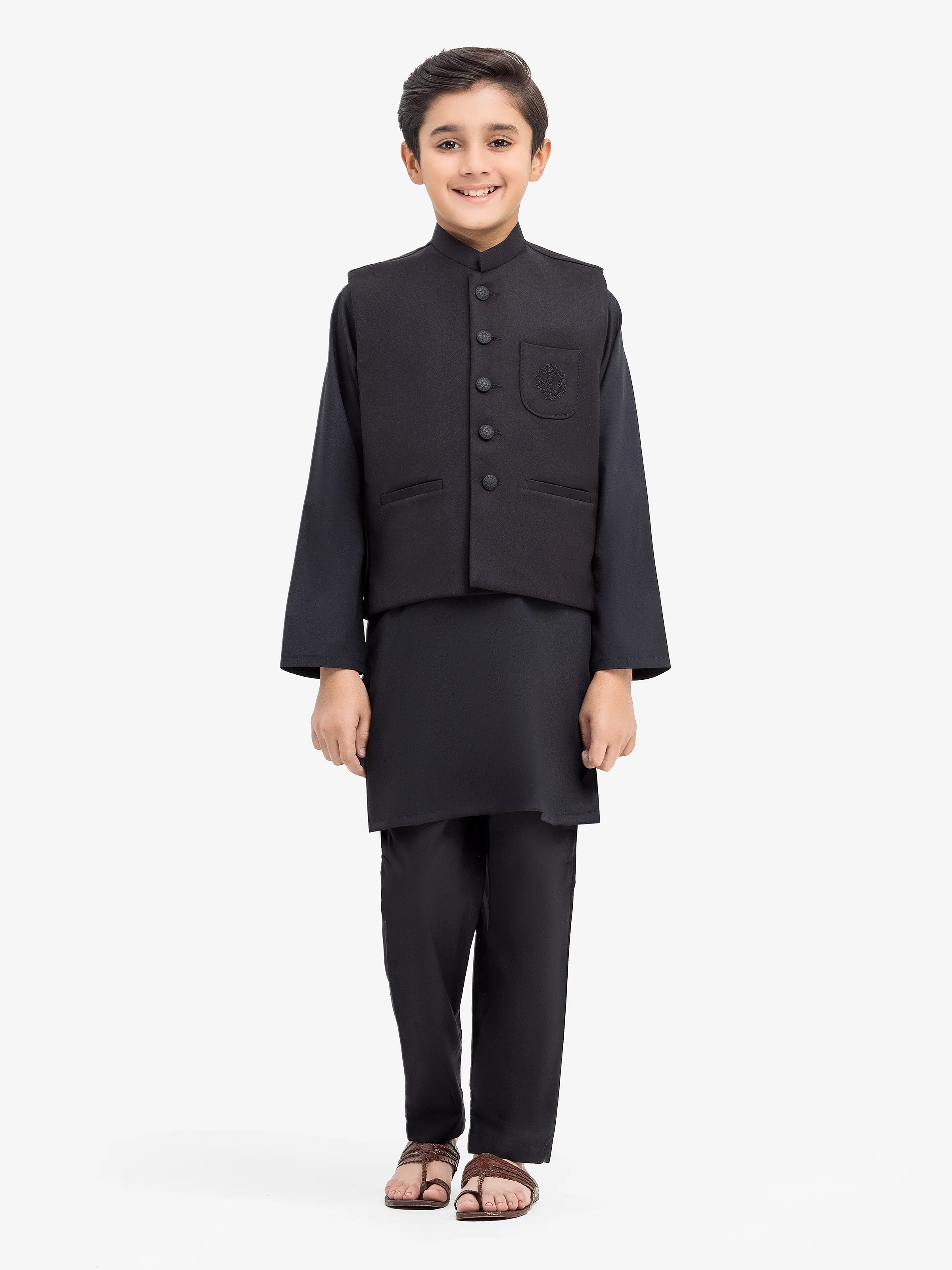Embroidered Waistcoat Suit - EBTWCS5-25198