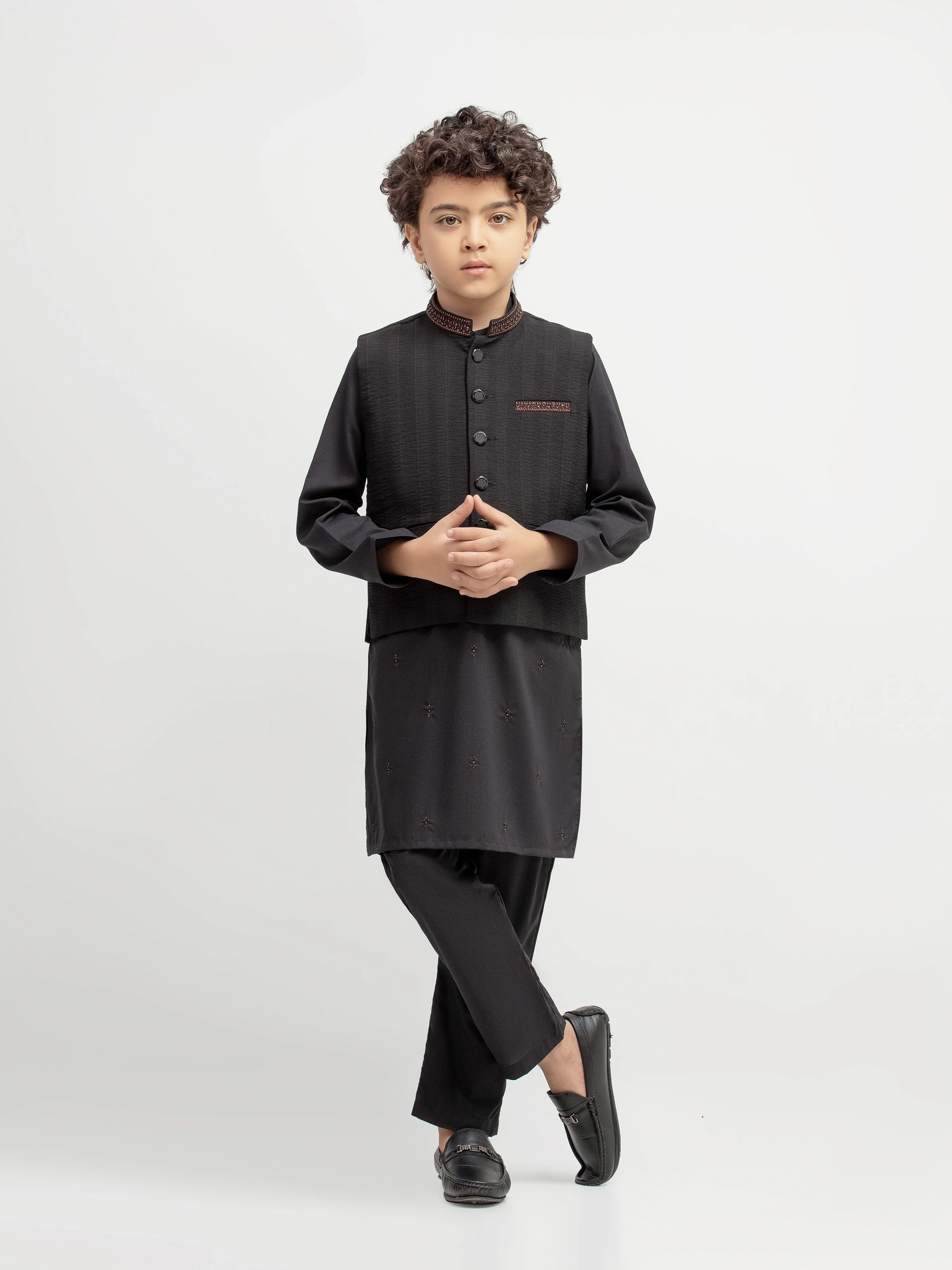 Embroidered Blended Waistcoat Suit - EBTWCSC5-057