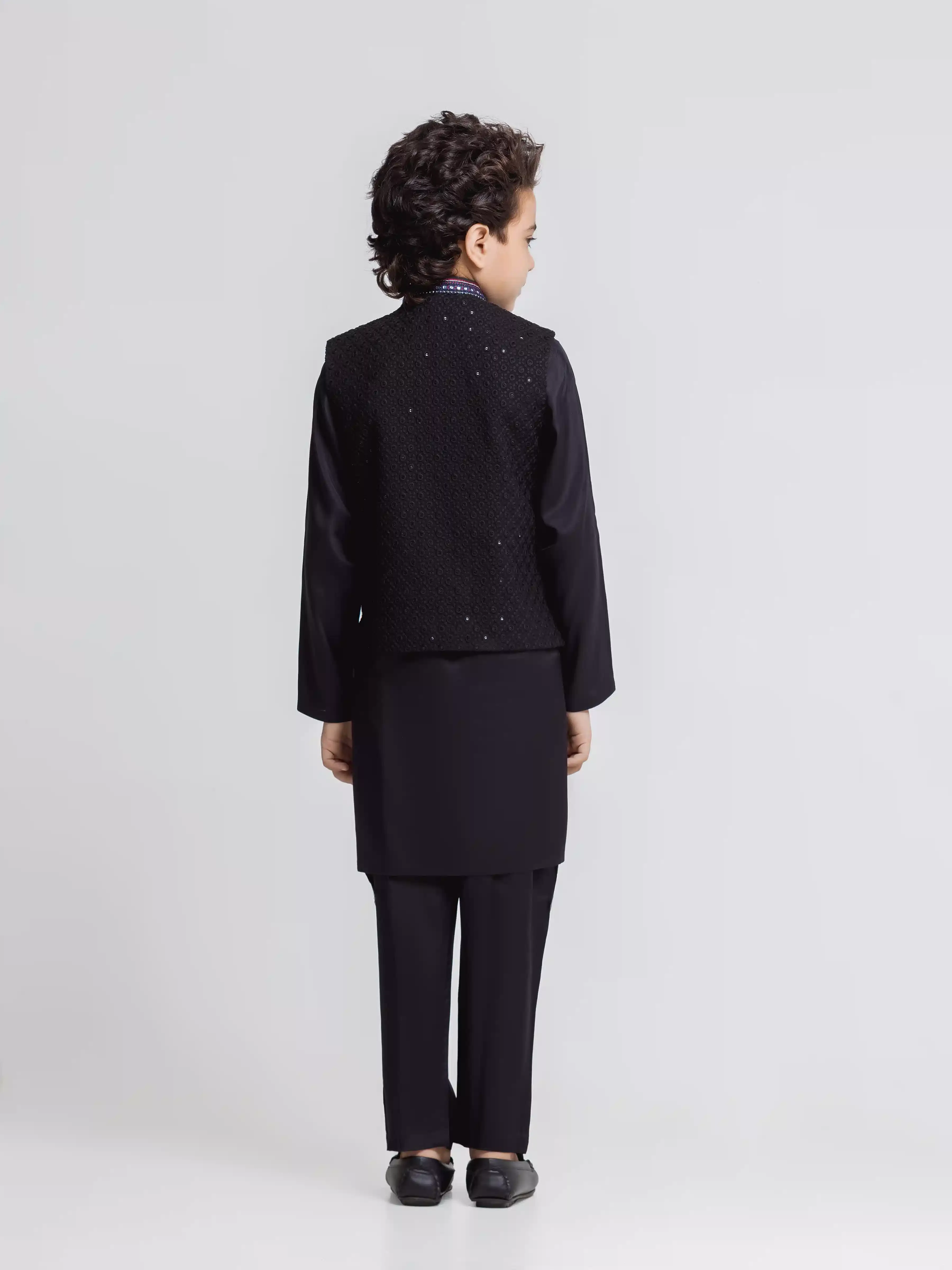 Embroidered Silk Waistcoat Suit - ECBTWCS5-062 - Image 5