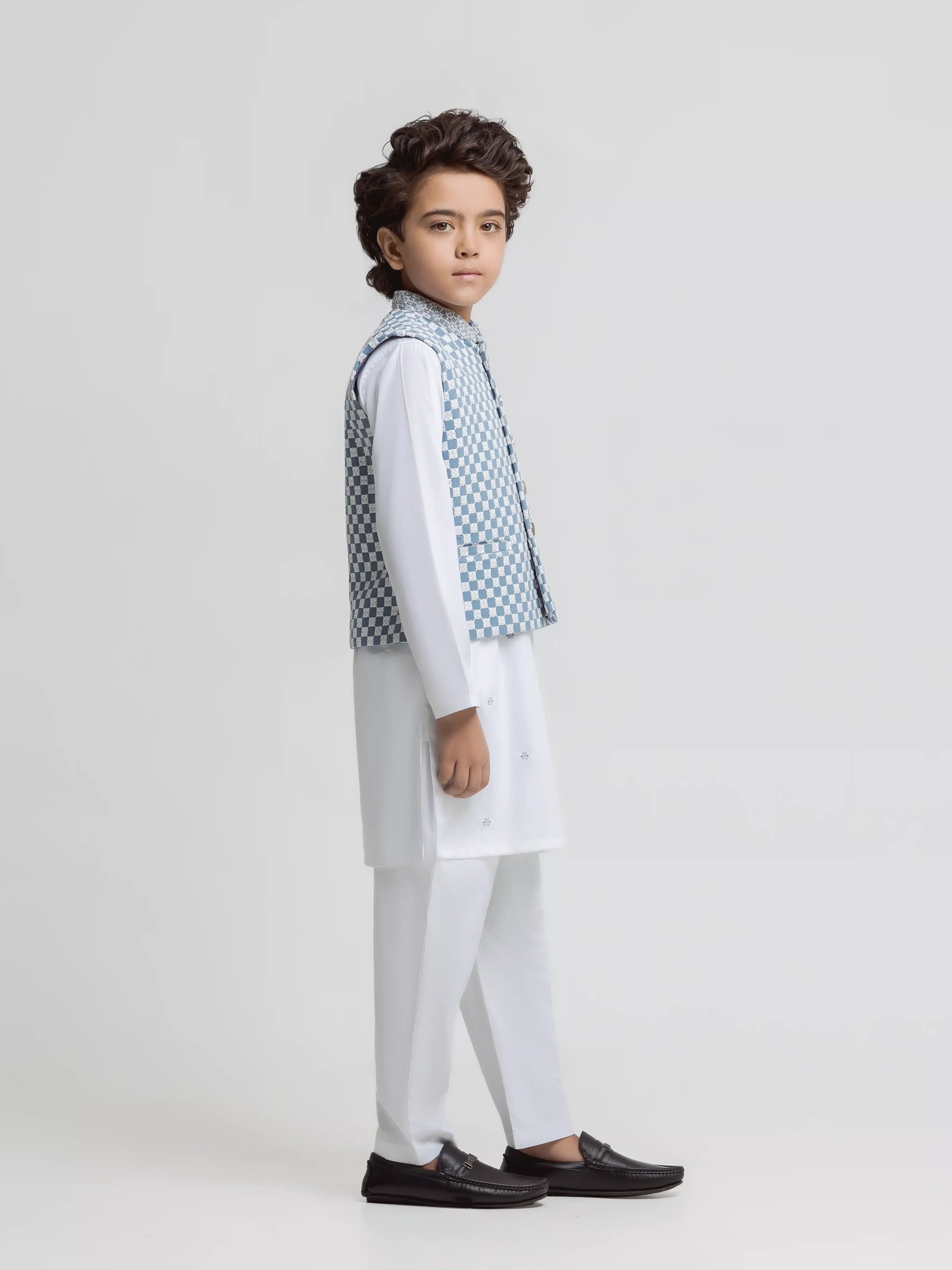 Embroidered Silk Waistcoat Suit - ECBTWCS5-089 - Image 4