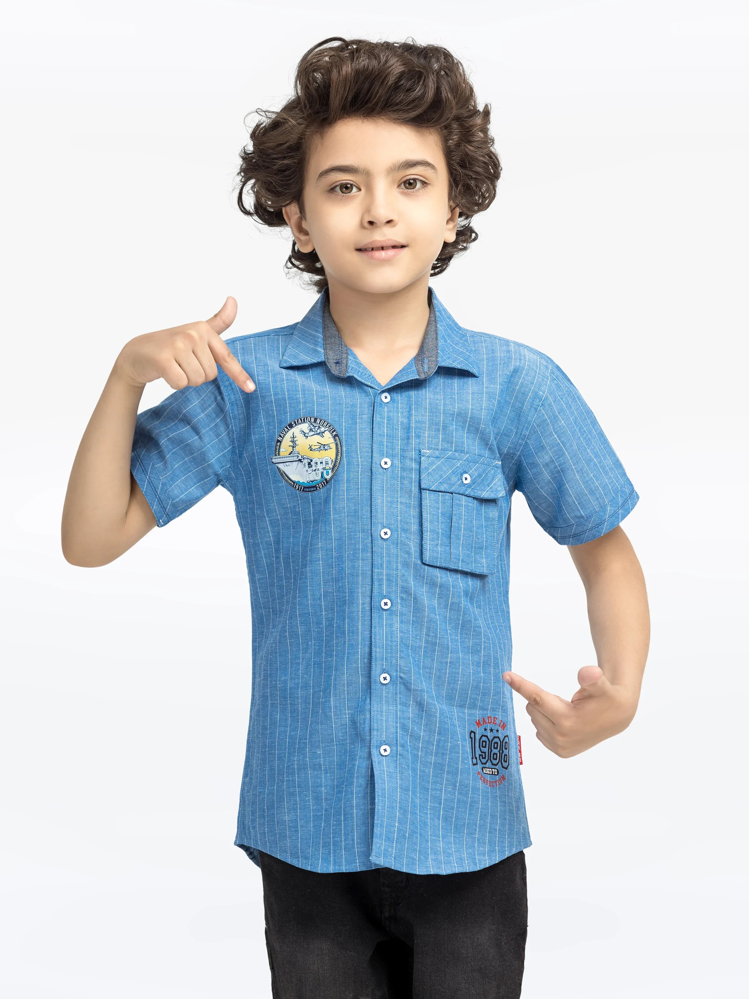 Half Sleeves Striped Shirt - EBTS5-27592