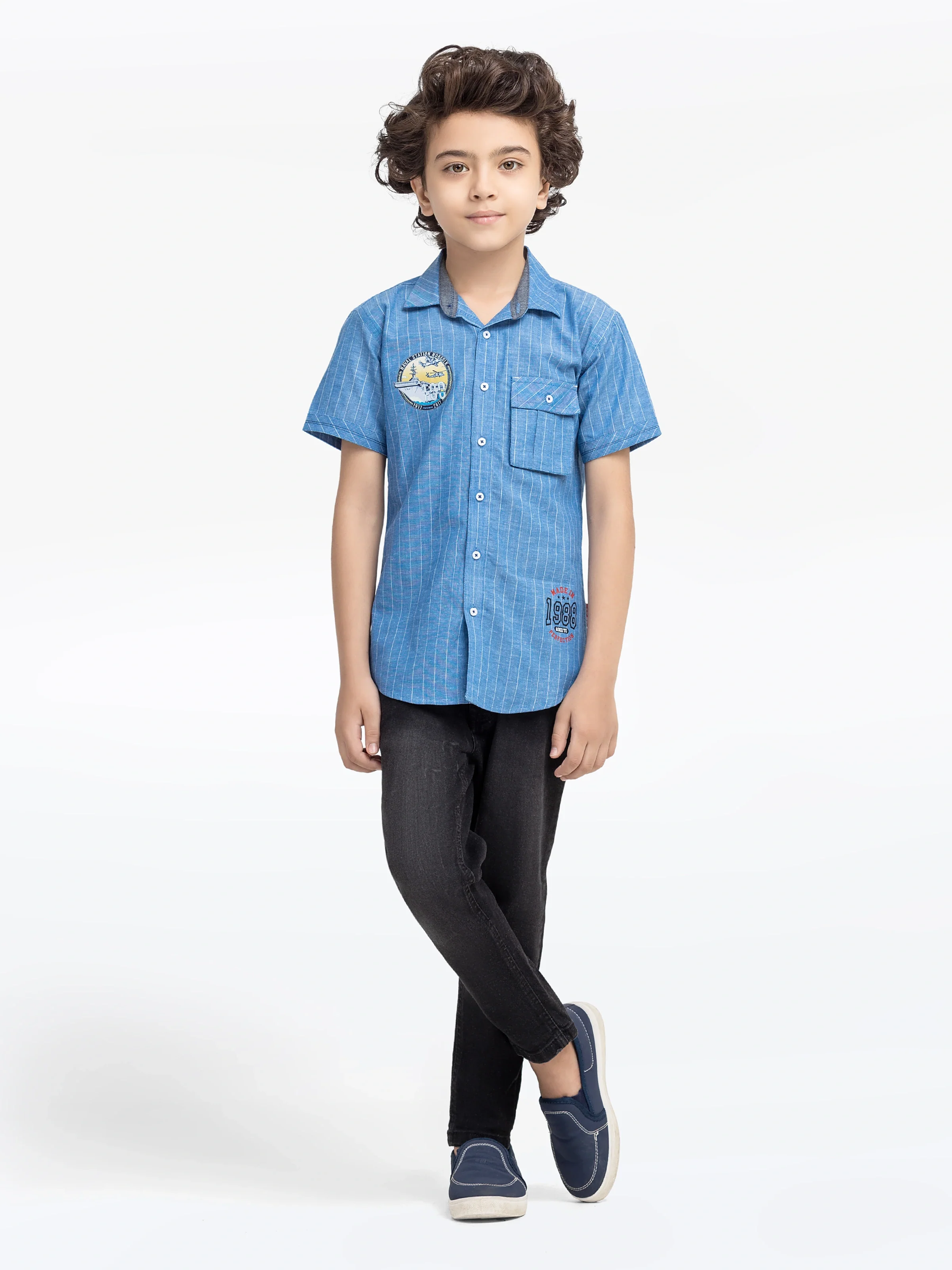Half Sleeves Striped Shirt - EBTS5-27592 - Image 2