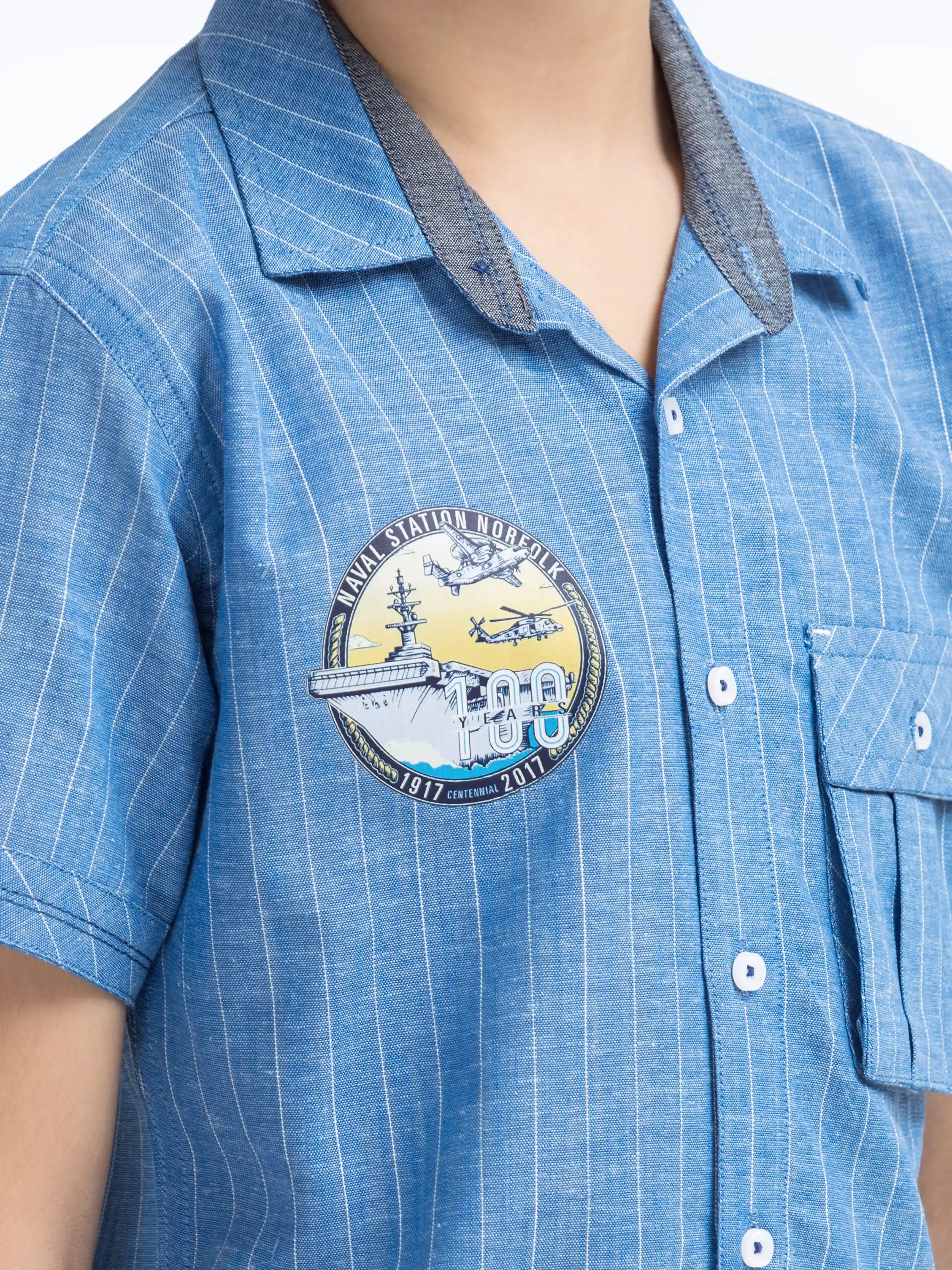 Half Sleeves Striped Shirt - EBTS5-27592 - Image 3