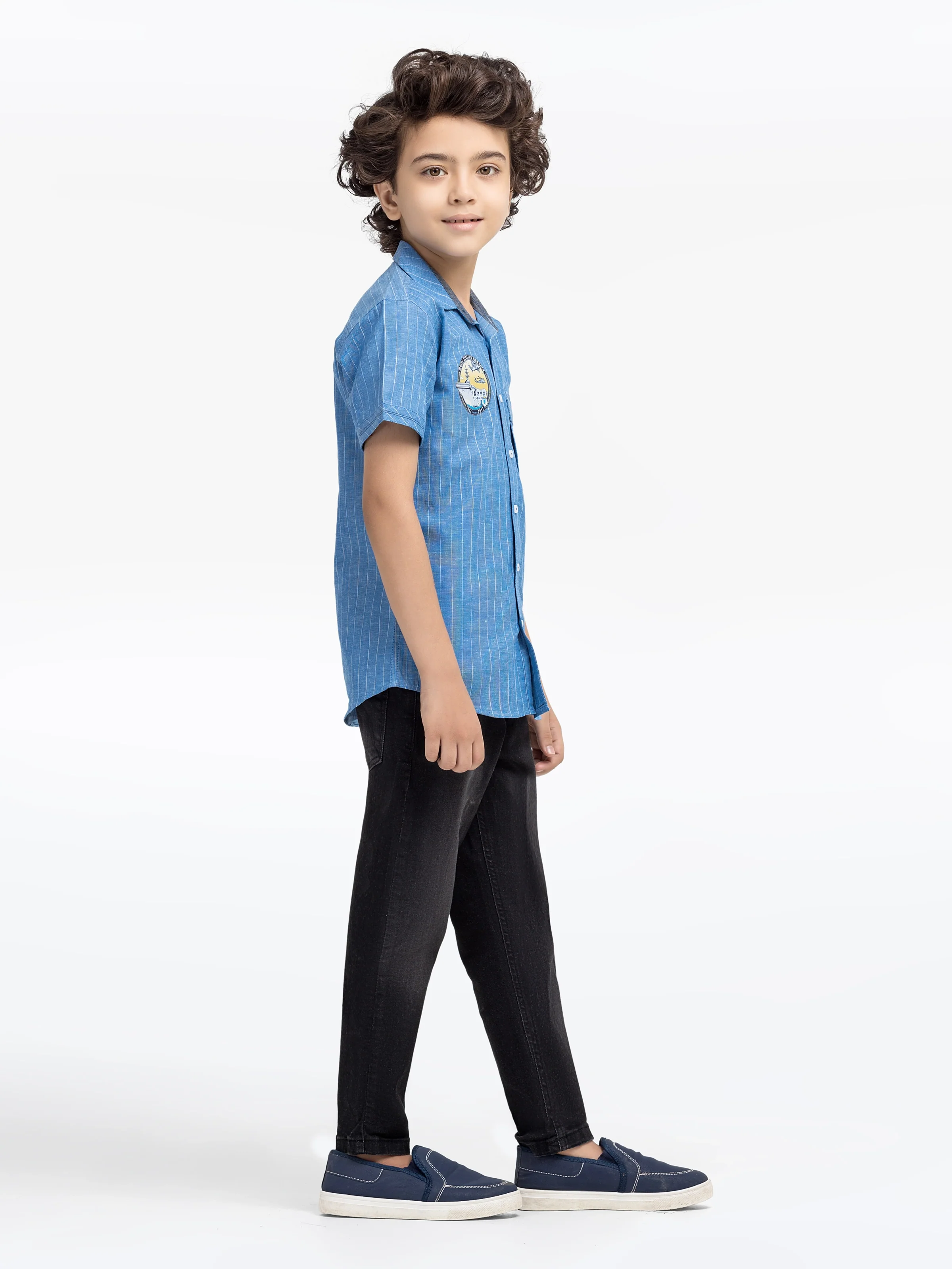 Half Sleeves Striped Shirt - EBTS5-27592 - Image 5