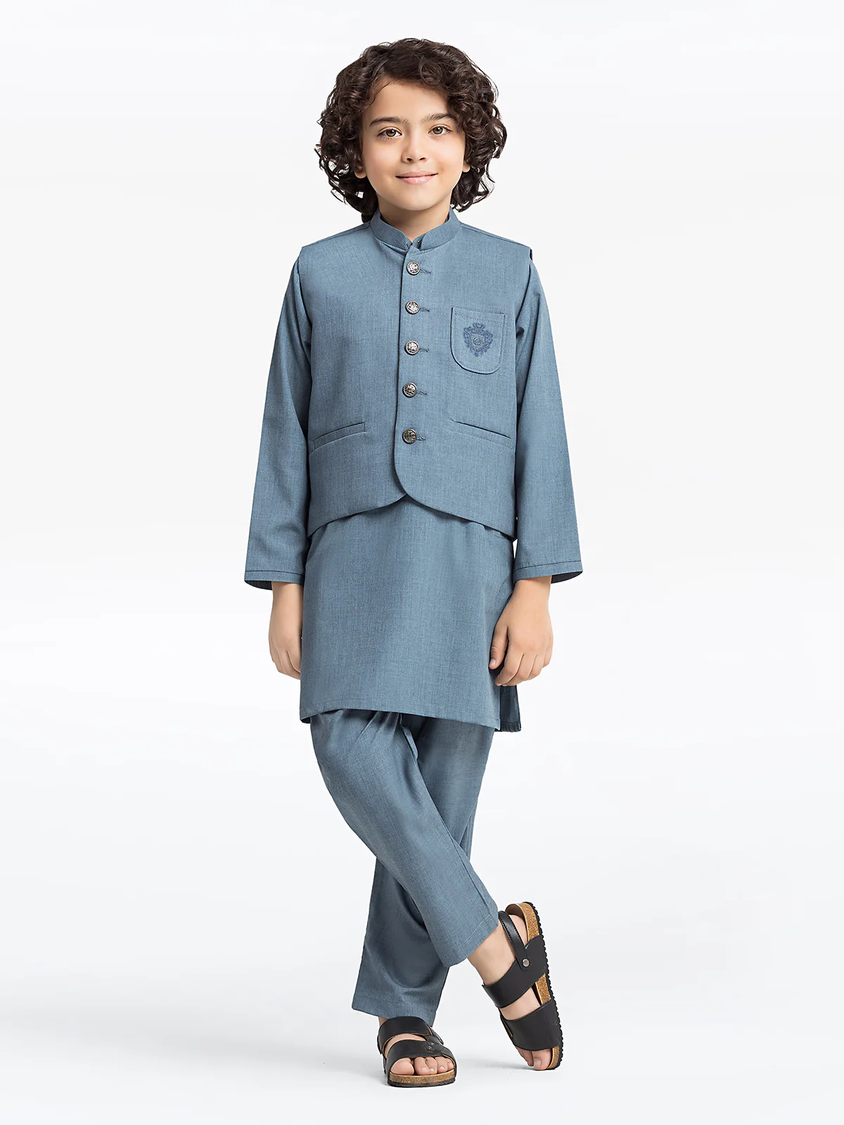 Embroidered Blended Waistcoat Suit - EBTWCS24-25189
