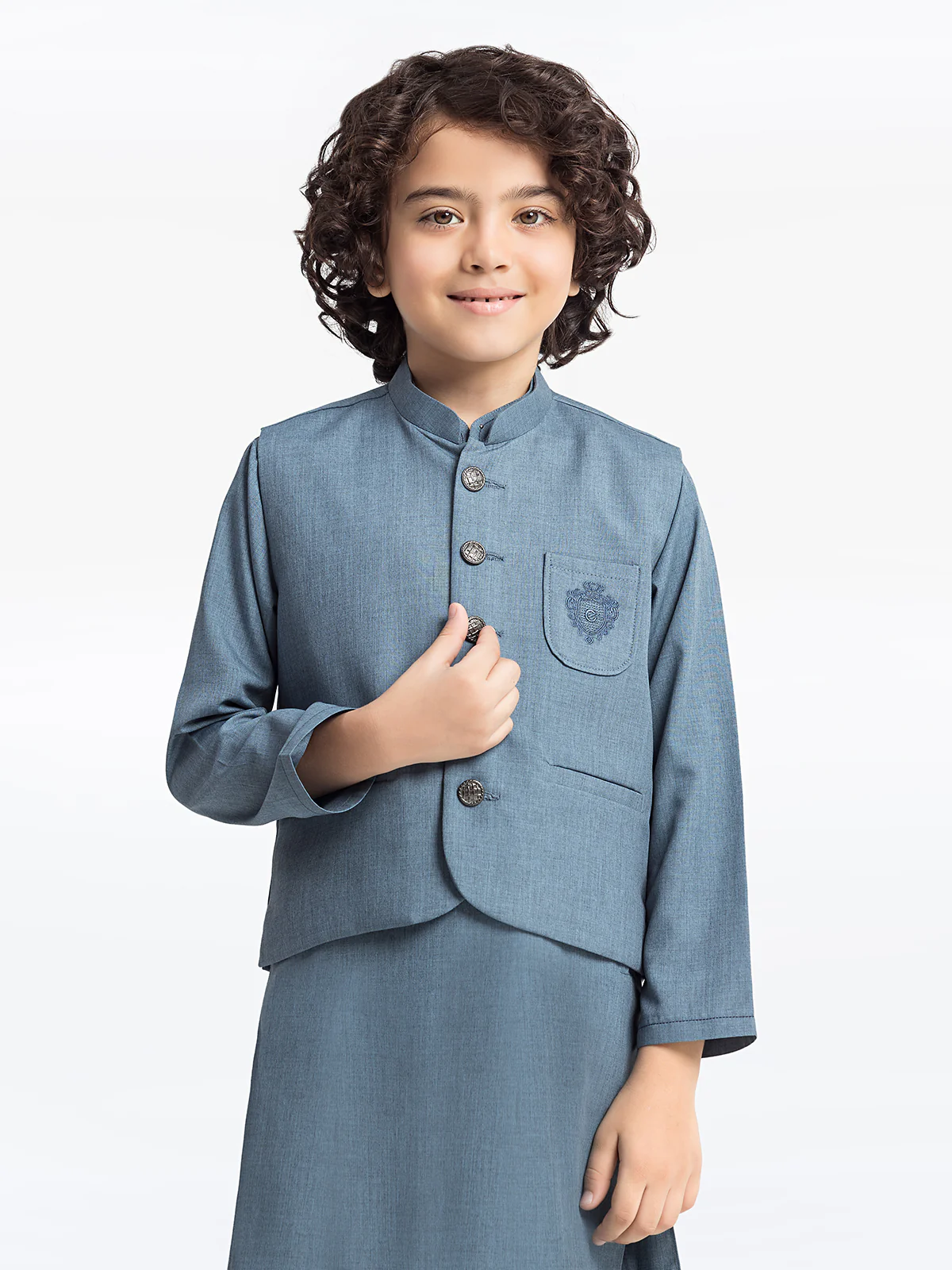 Embroidered Blended Waistcoat Suit - EBTWCS24-25189 - Image 2