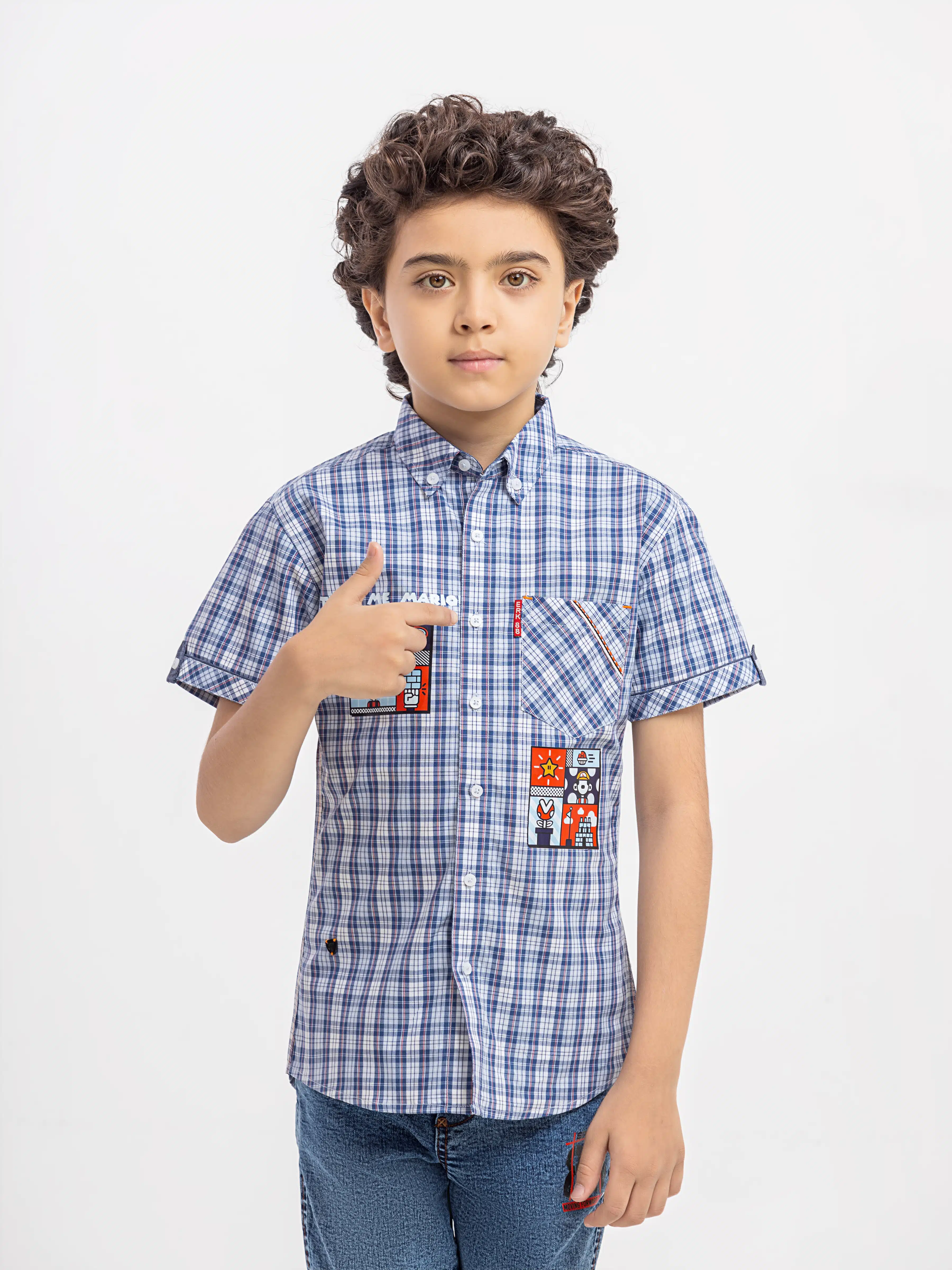 Half Sleeves Check Shirt - EBTSH6-27687
