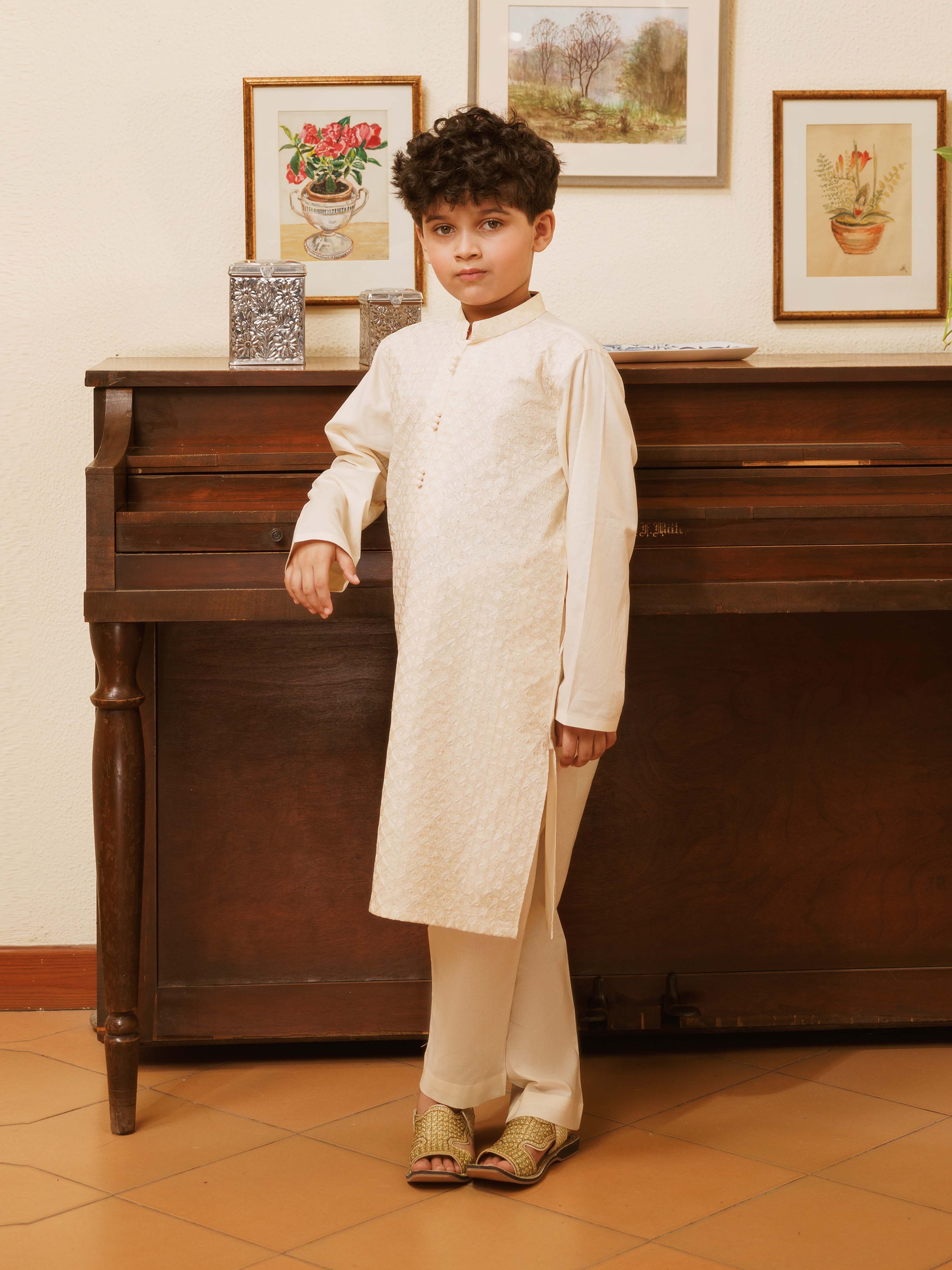 Embroidered Cotton Kurta Pajama - EBTKP5-025