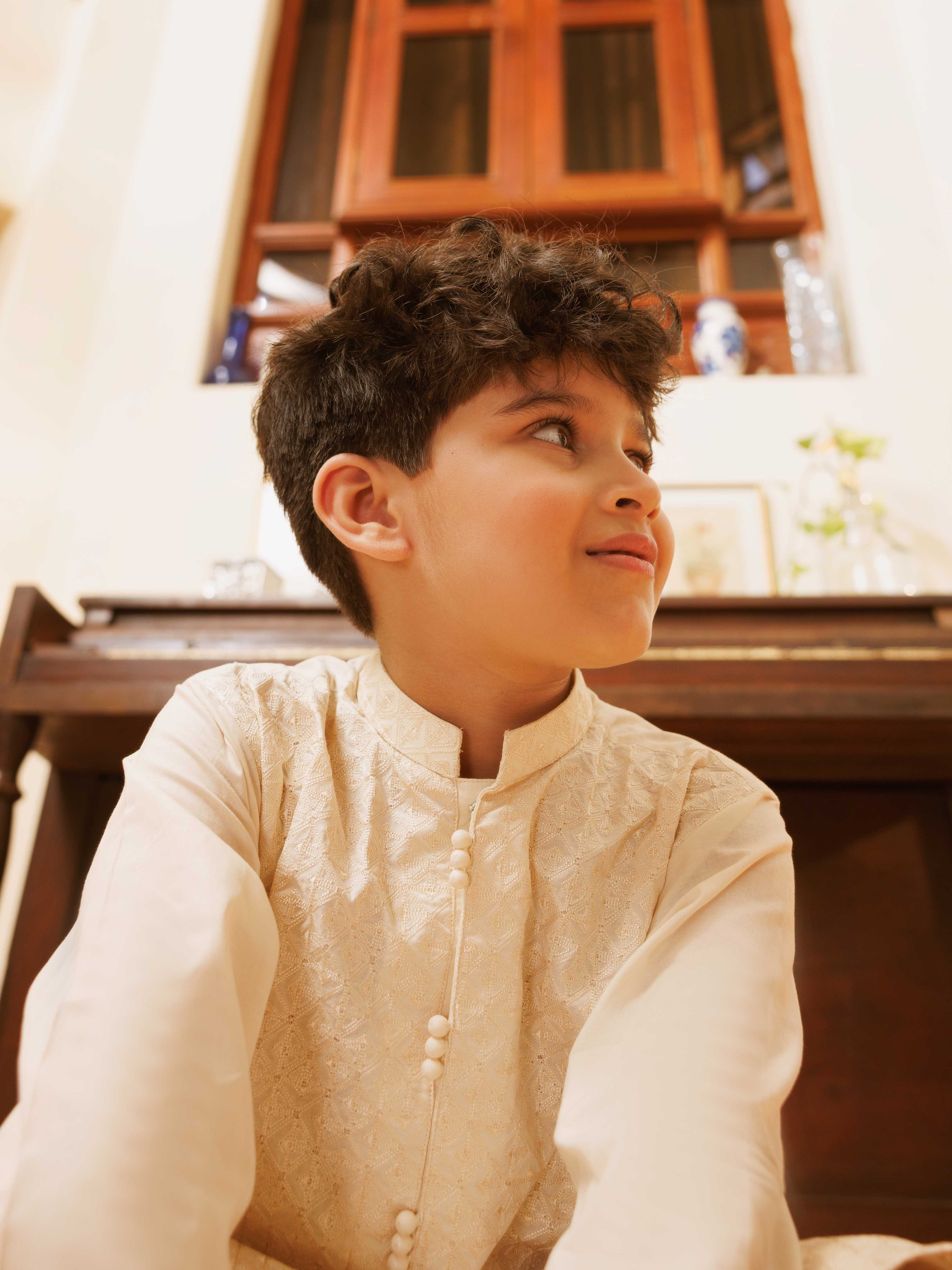 Embroidered Cotton Kurta Pajama - EBTKP5-025 - Image 4