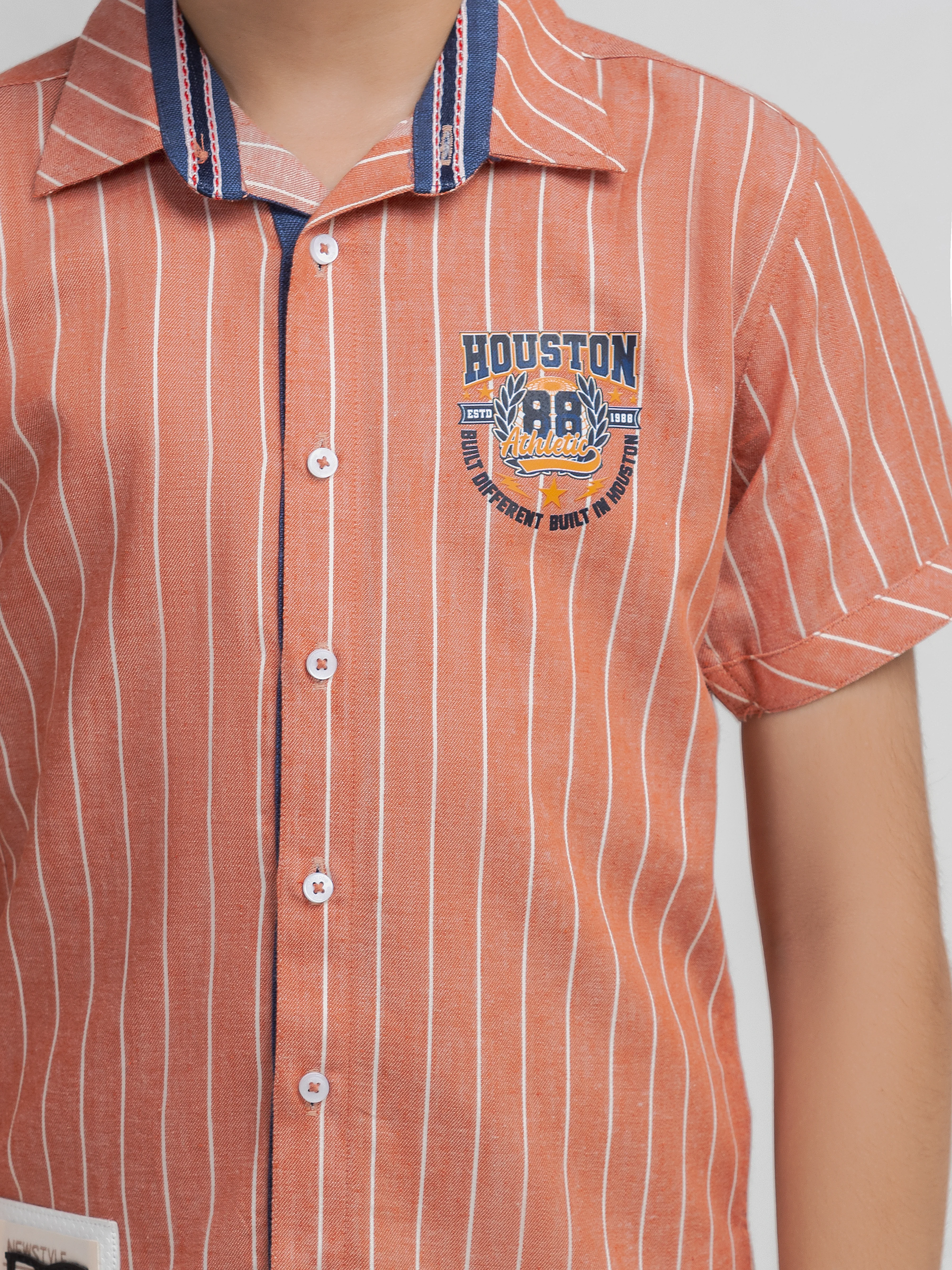 Half Sleeves Striped Shirt - EBTSH6-27706 - Image 3