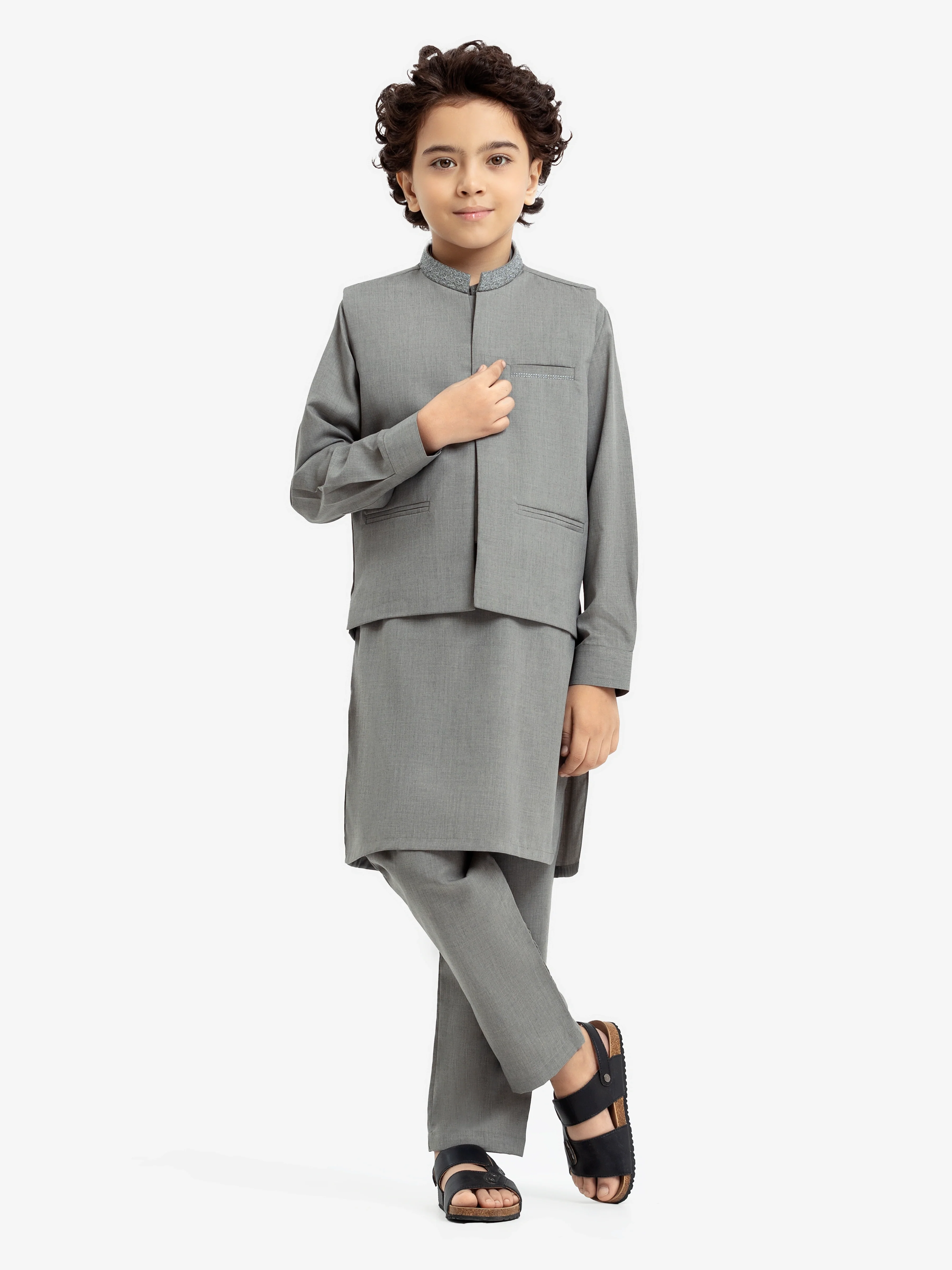 Embroidered Blended Waistcoat Suit - EBTWCS24-25192