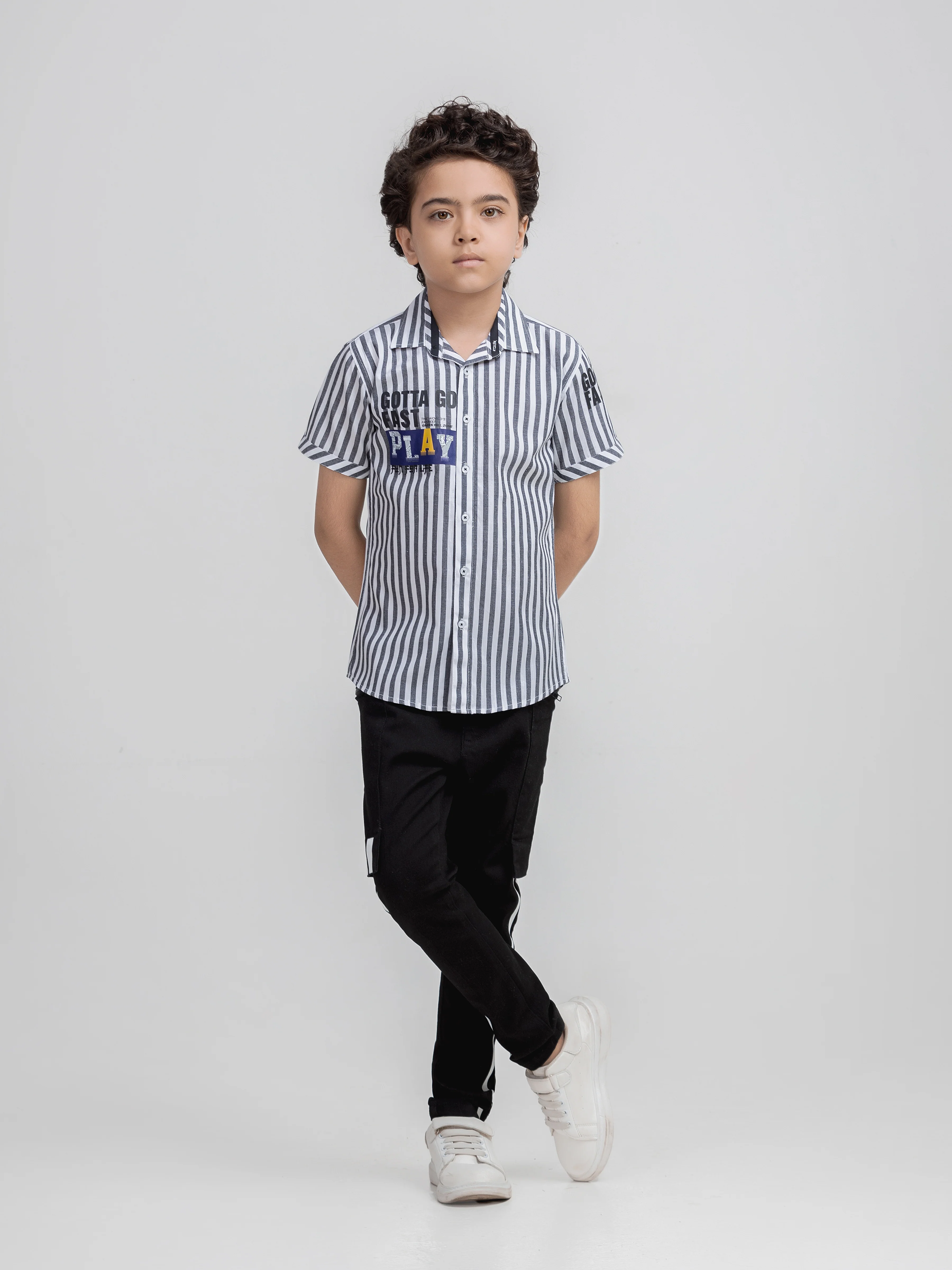 Half Sleeves Striped Shirt - EBTSH6-27703 - Image 2