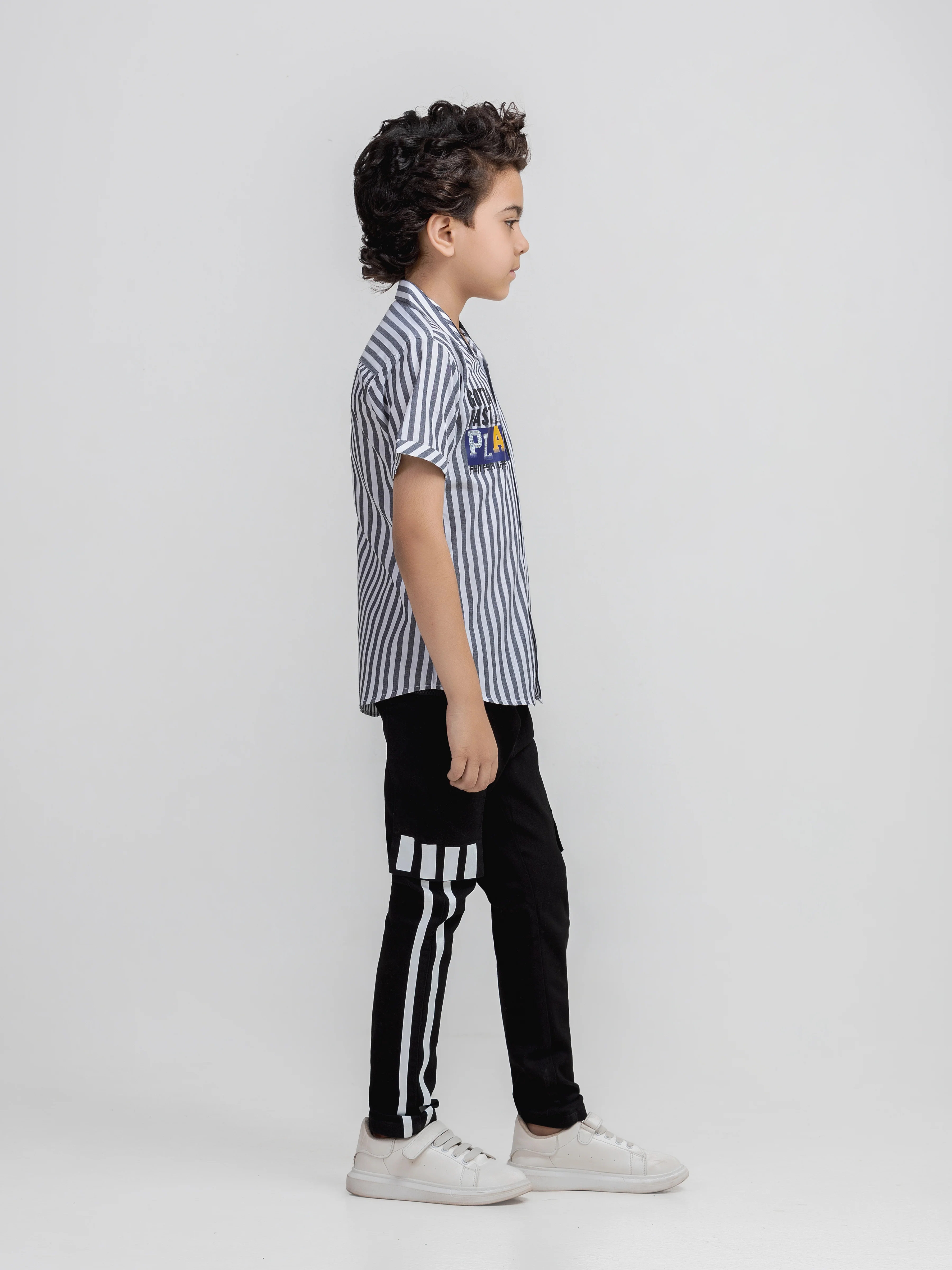 Half Sleeves Striped Shirt - EBTSH6-27703 - Image 4