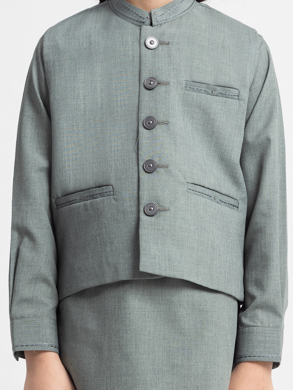 Embroidered Blended Waistcoat Suit - EBTWCS24-25190 - Image 3