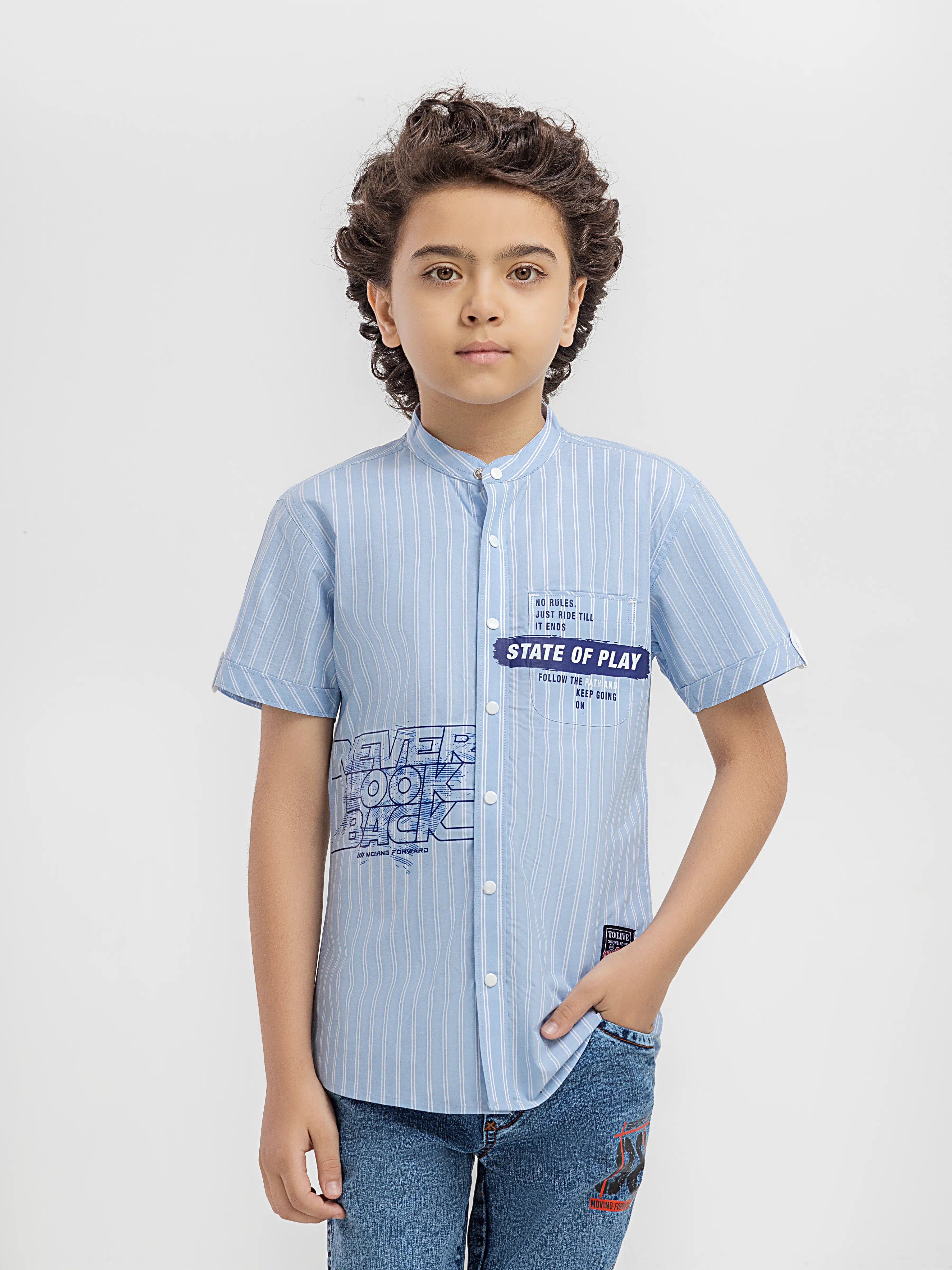 Half Sleeves Striped Shirt - EBTSH6-27688