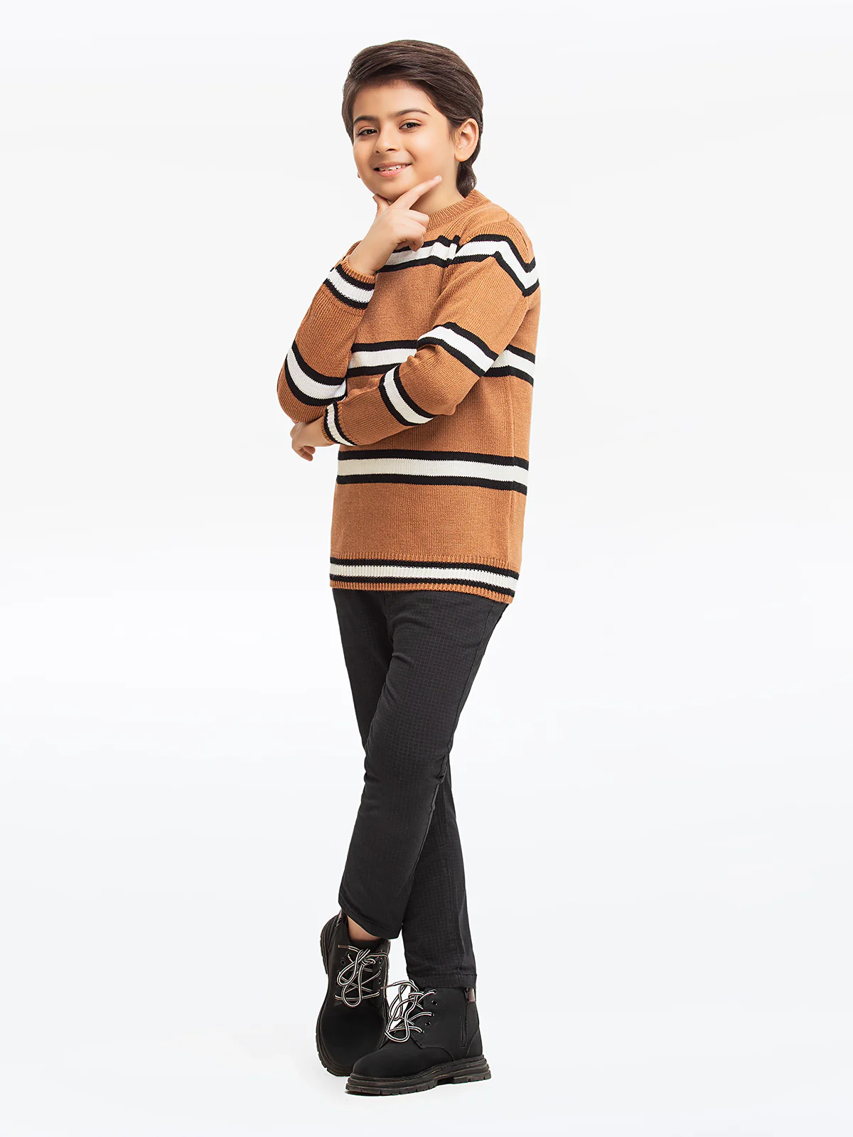 Crew Neck Striped Sweater - EBTSWT23-027 - Image 3