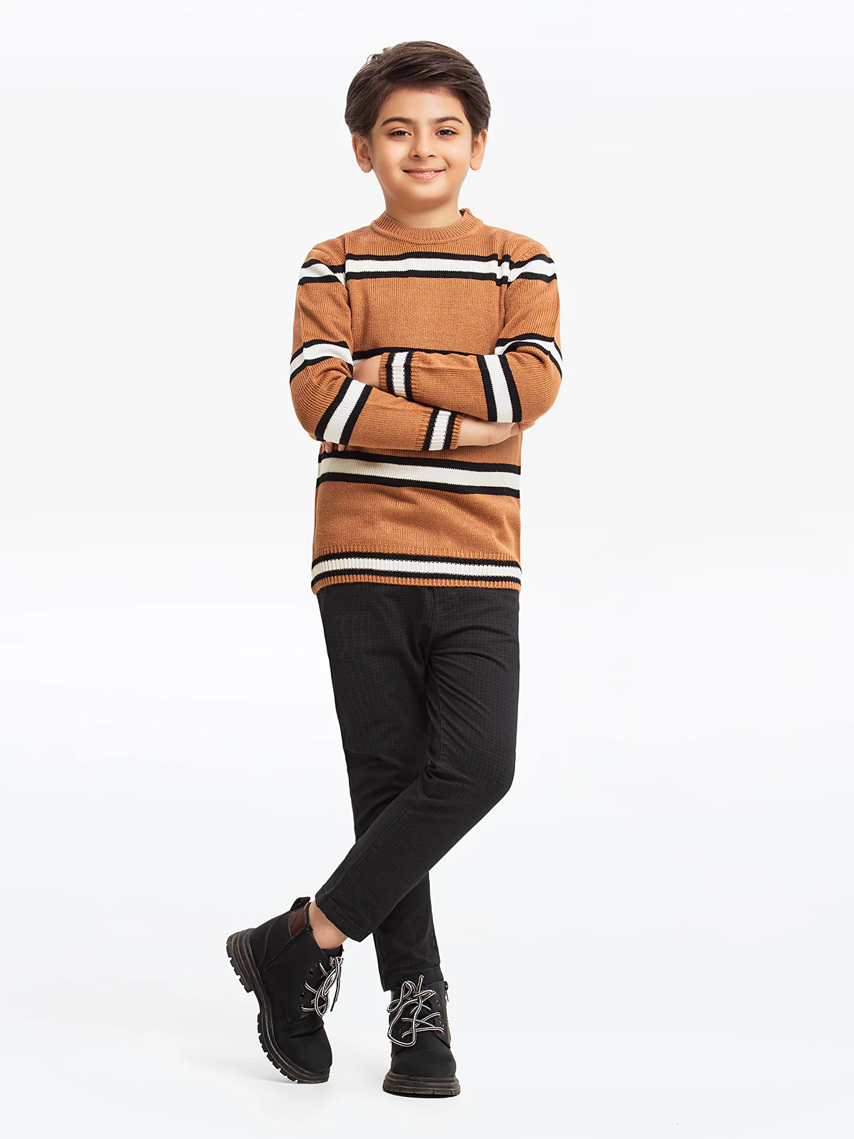 Crew Neck Striped Sweater - EBTSWT23-027 - Image 4