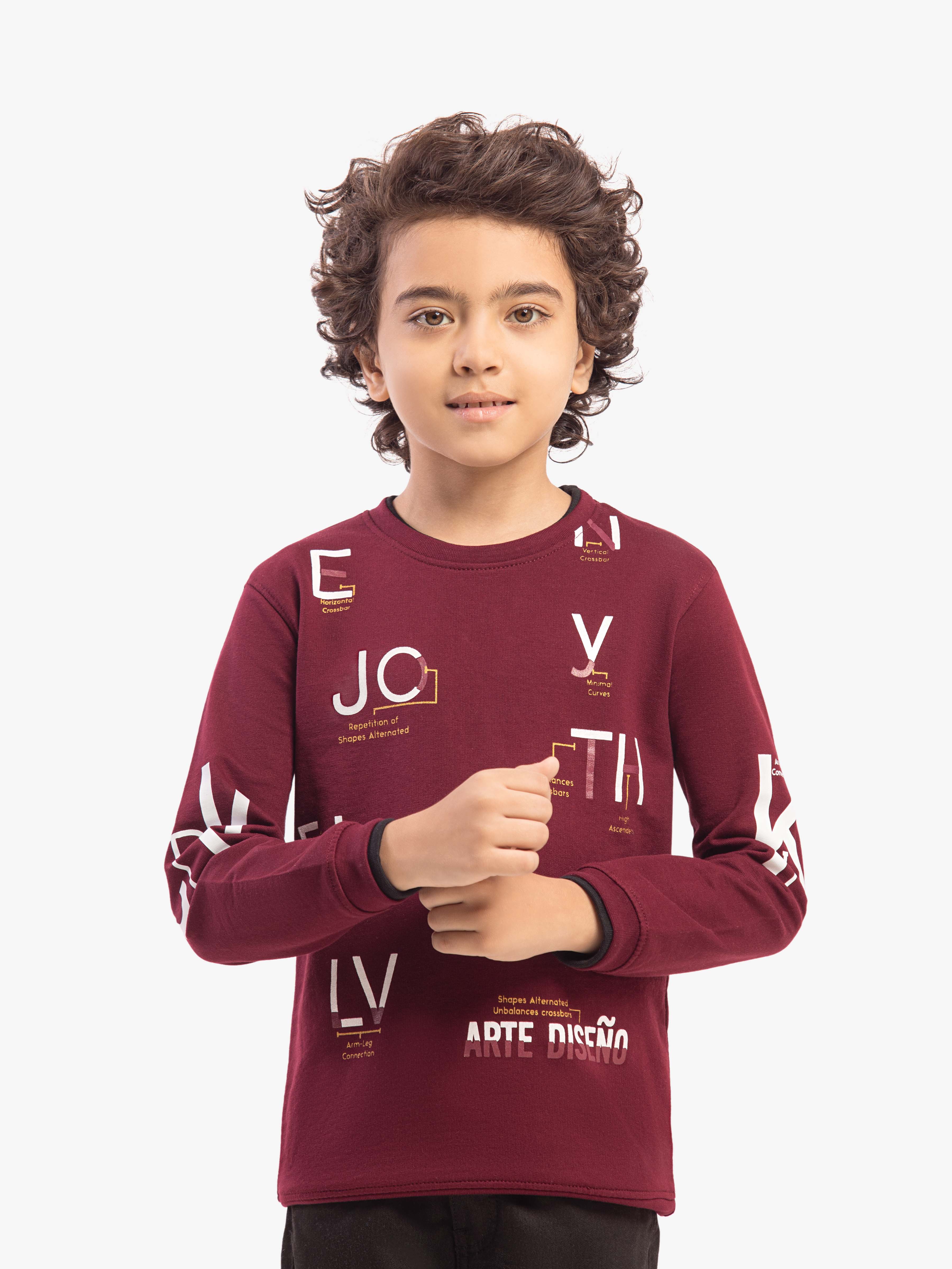 Boy's Maroon Sweatshirt - EBTSS5-005