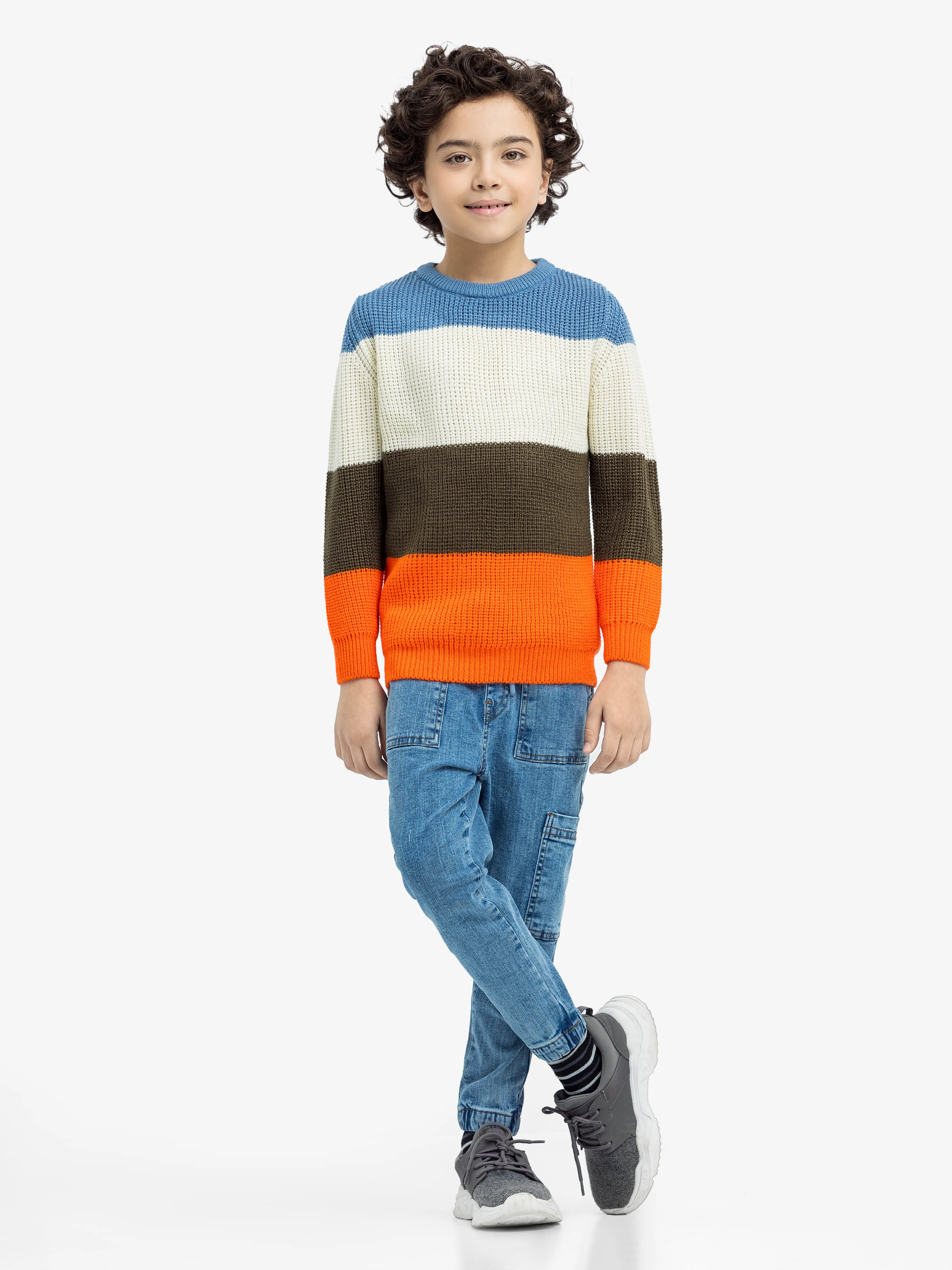 Crew Neck Color-Block Sweater - EBTSWT24-019 - Image 2