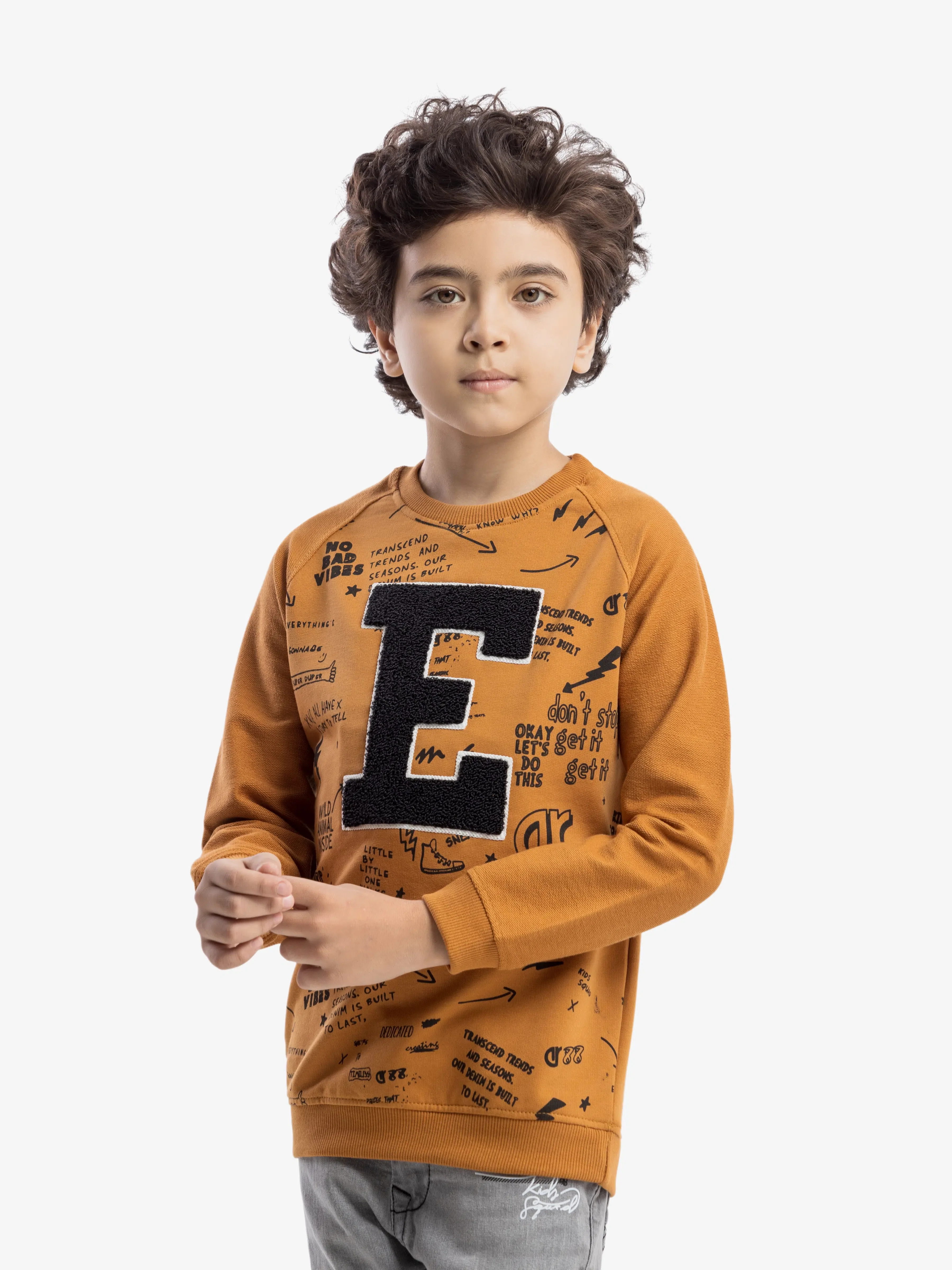 Crew Neck Typographic Sweatshirt - EBTSS5-018