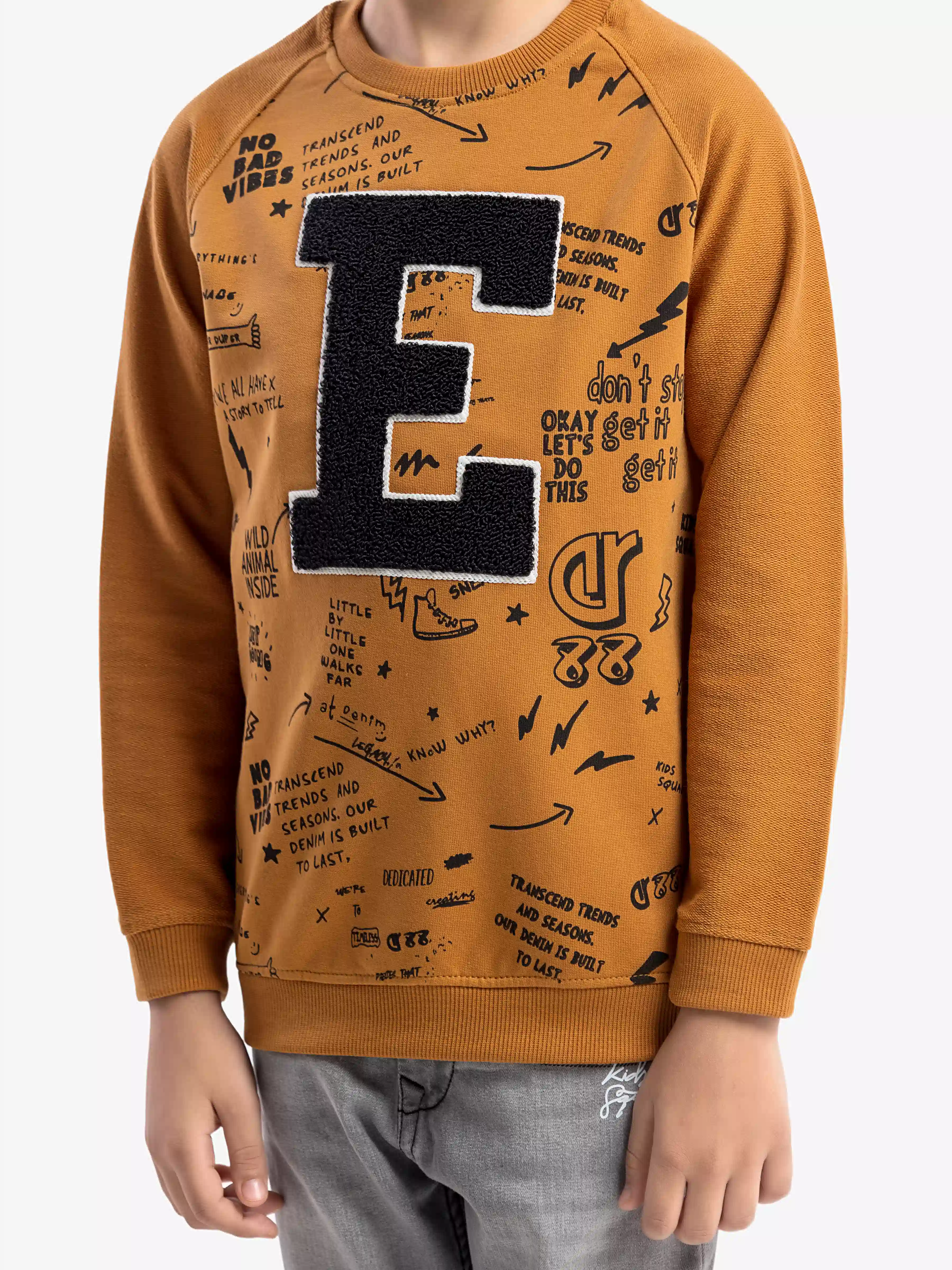Crew Neck Typographic Sweatshirt - EBTSS5-018 - Image 2