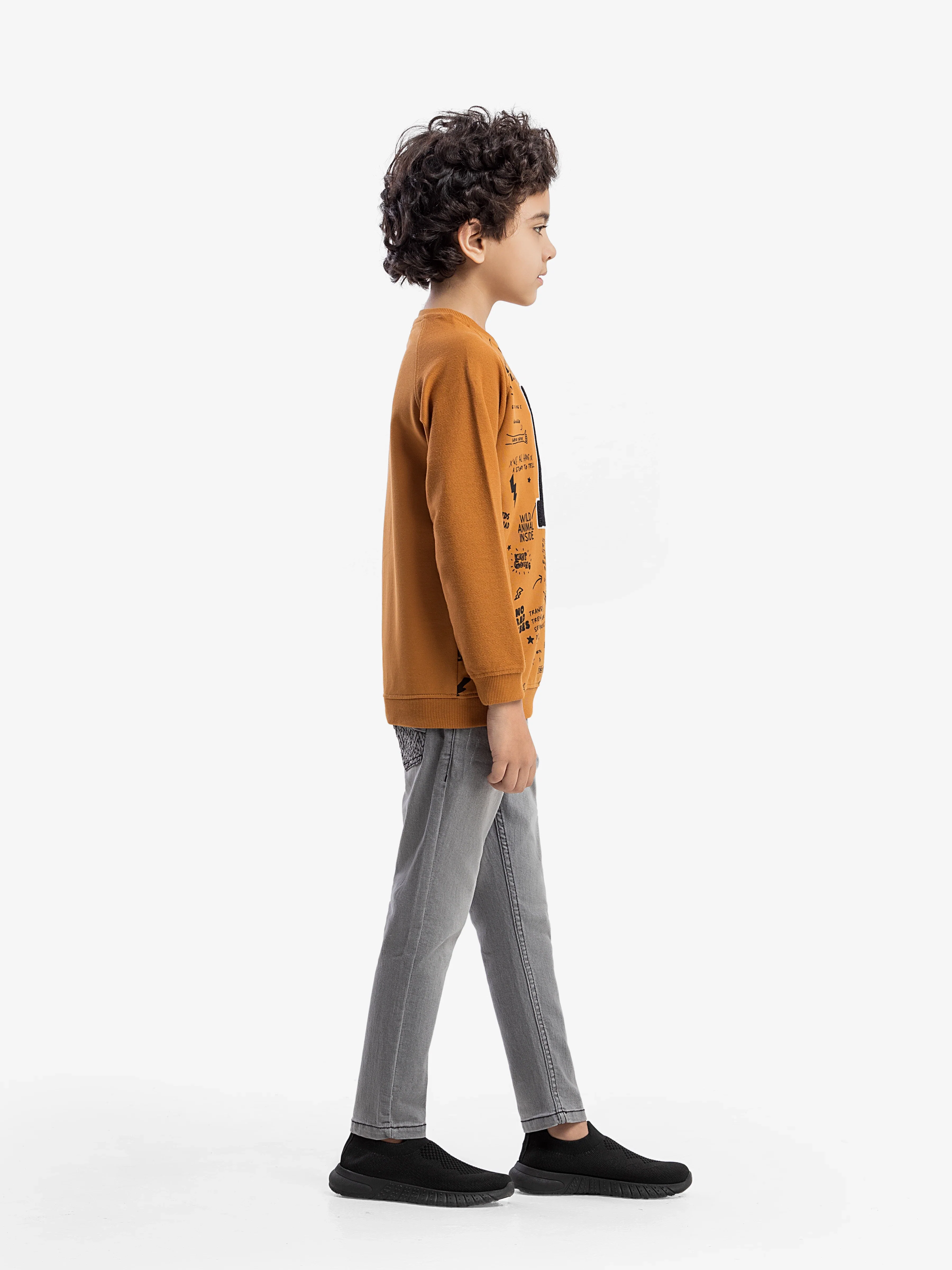 Crew Neck Typographic Sweatshirt - EBTSS5-018 - Image 4